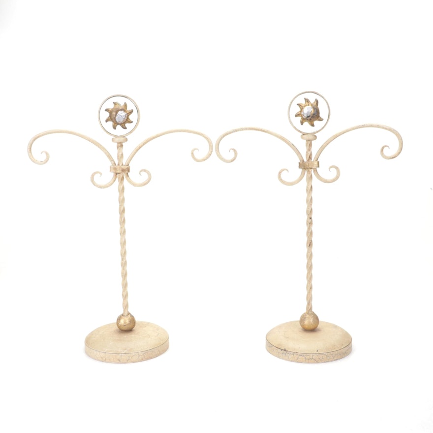 Pair of Mexican Wrought Metal Ornament Stands