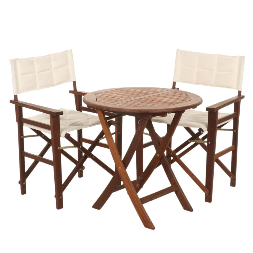 Teak Folding Cafe Table and Director's Chair