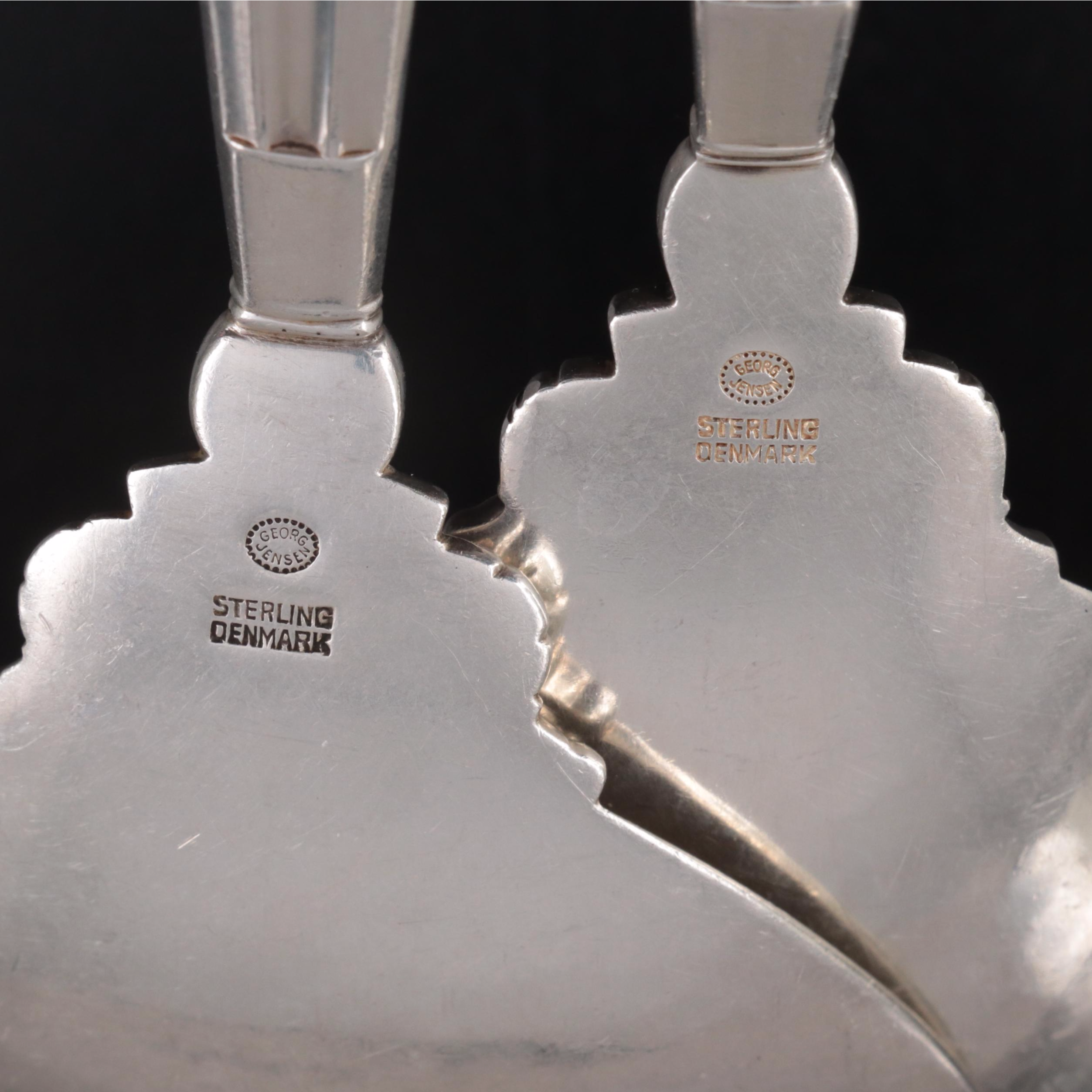 Georg Jensen "Acorn" Sterling Silver Serving Fork and Spoon