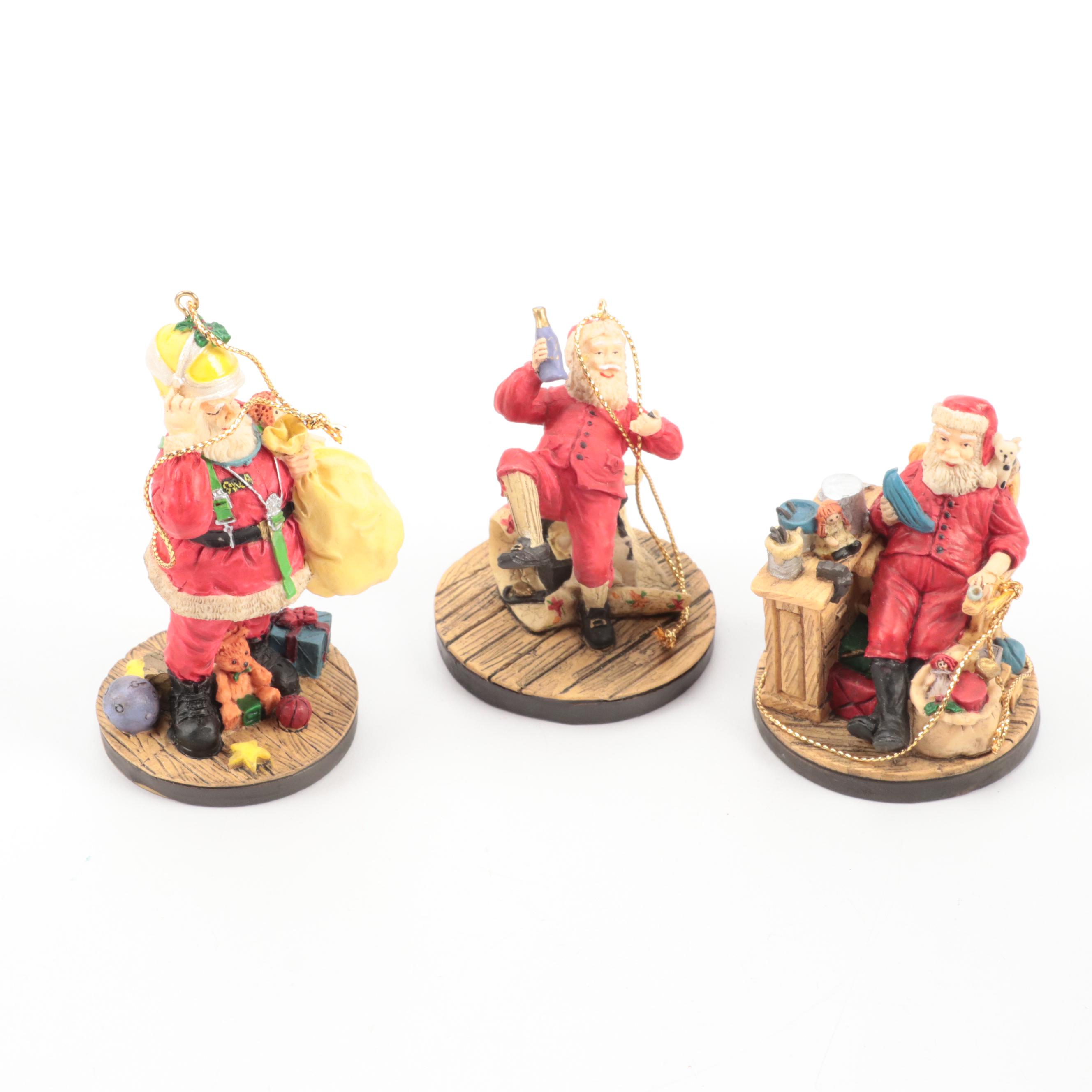 Rockwell Gallery Resin Santa Claus Ornaments, Franklin Mint Music Box, and More
