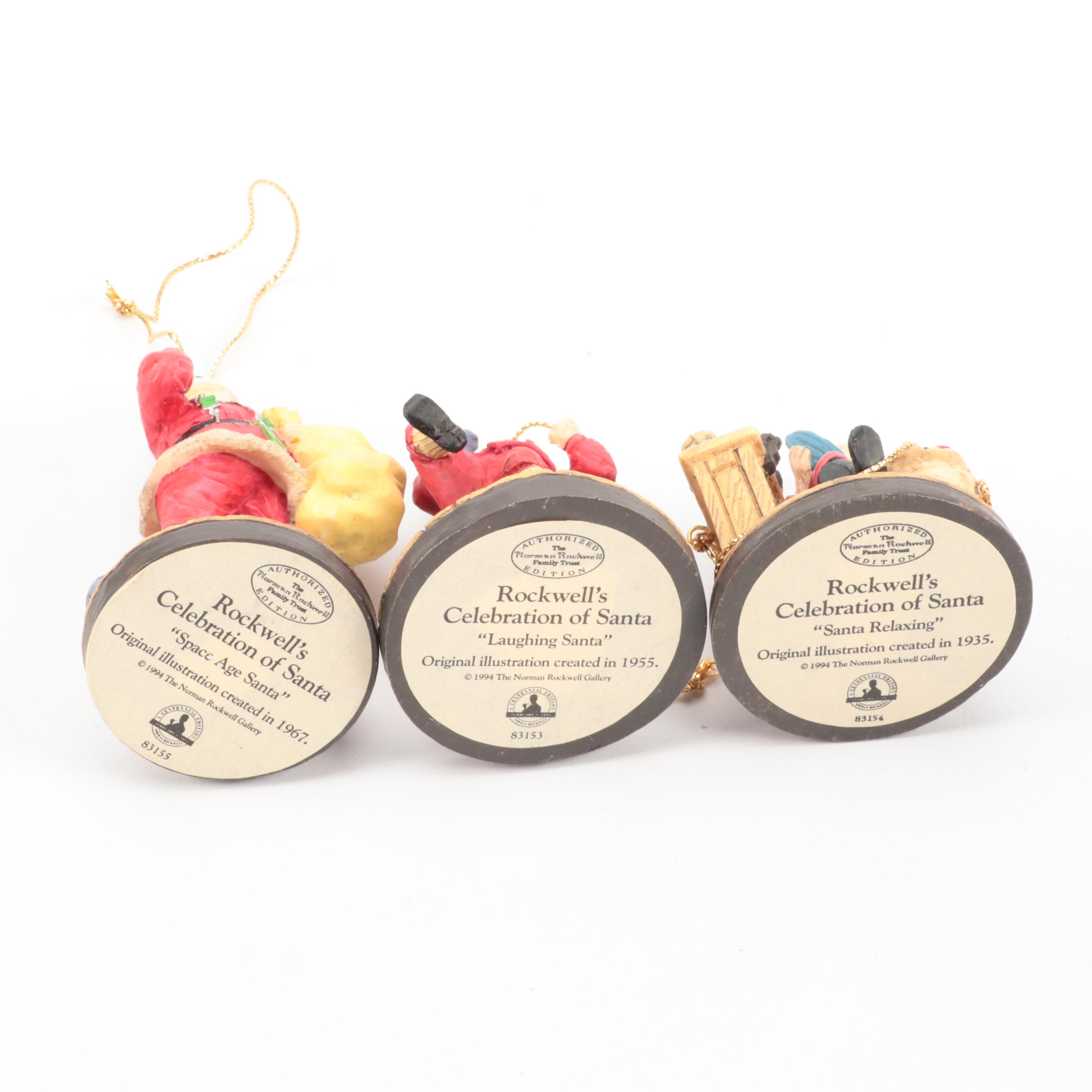 Rockwell Gallery Resin Santa Claus Ornaments, Franklin Mint Music Box, and More