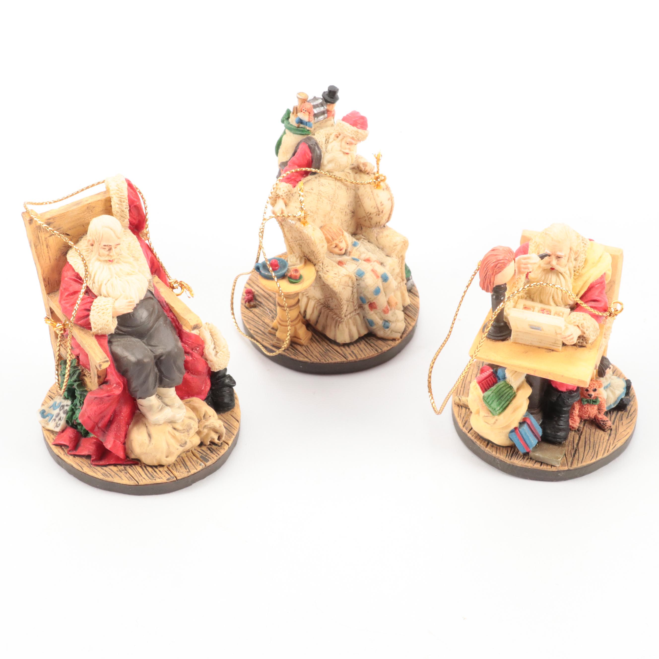 Rockwell Gallery Resin Santa Claus Ornaments, Franklin Mint Music Box, and More
