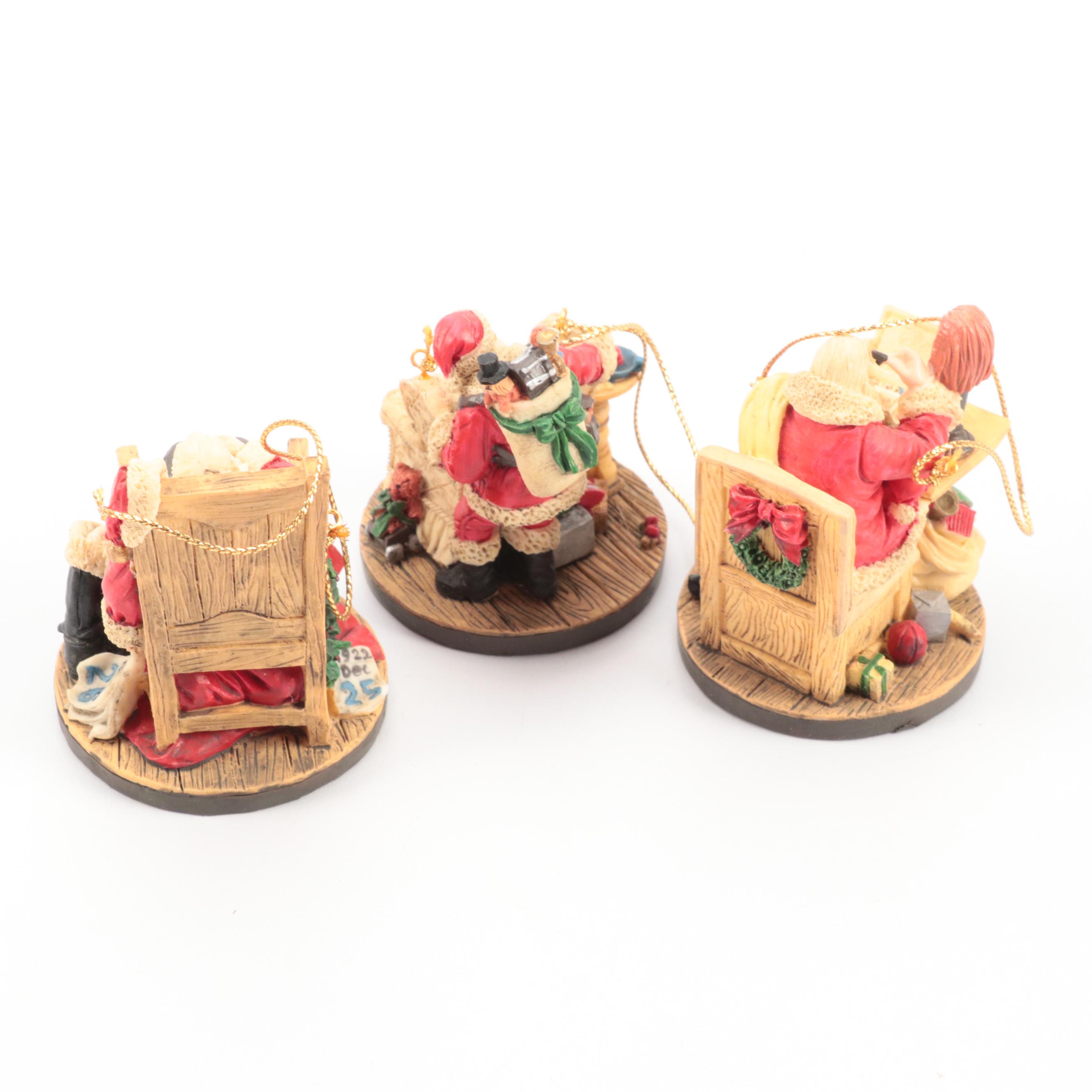 Rockwell Gallery Resin Santa Claus Ornaments, Franklin Mint Music Box, and More