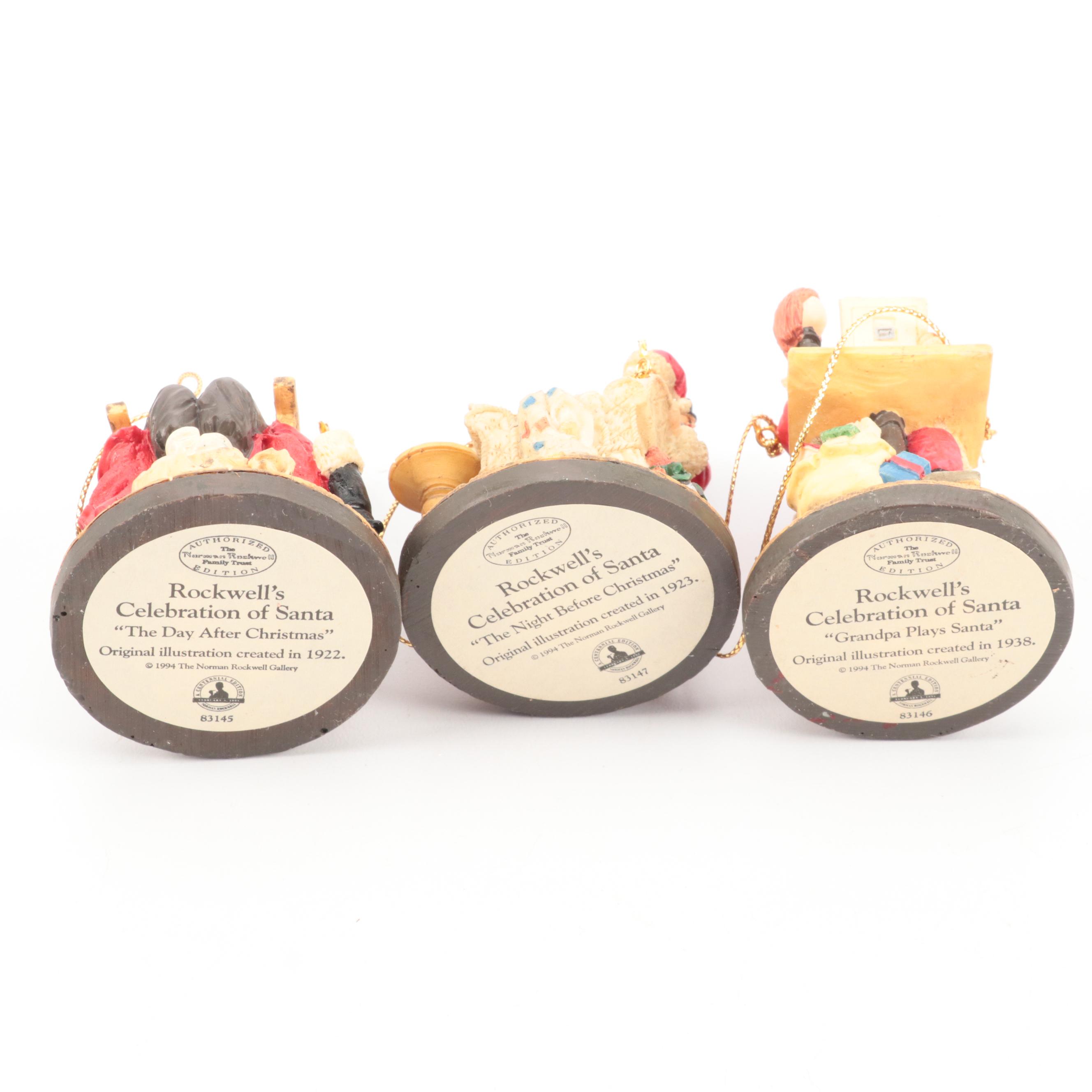 Rockwell Gallery Resin Santa Claus Ornaments, Franklin Mint Music Box, and More