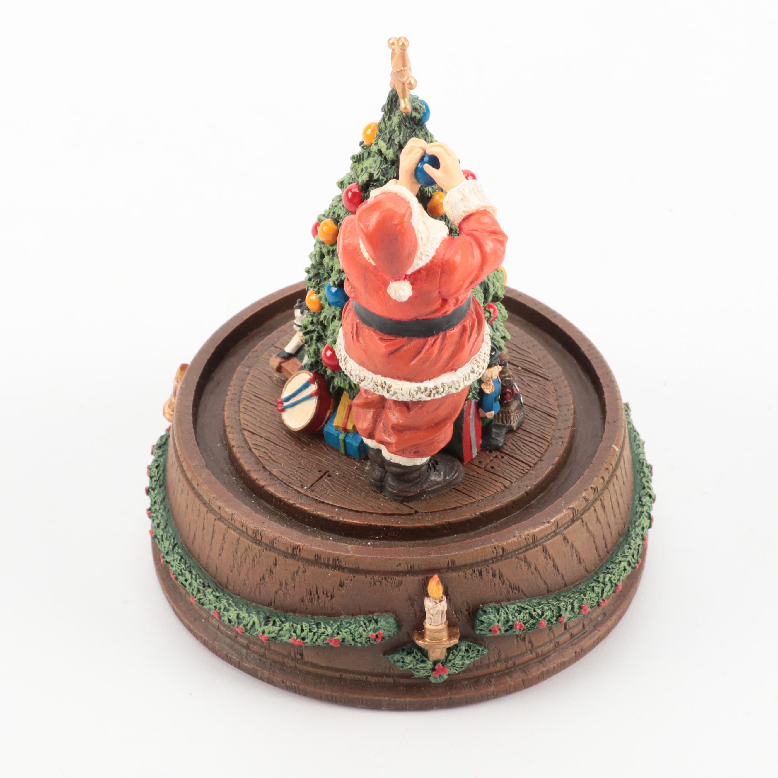 Rockwell Gallery Resin Santa Claus Ornaments, Franklin Mint Music Box, and More