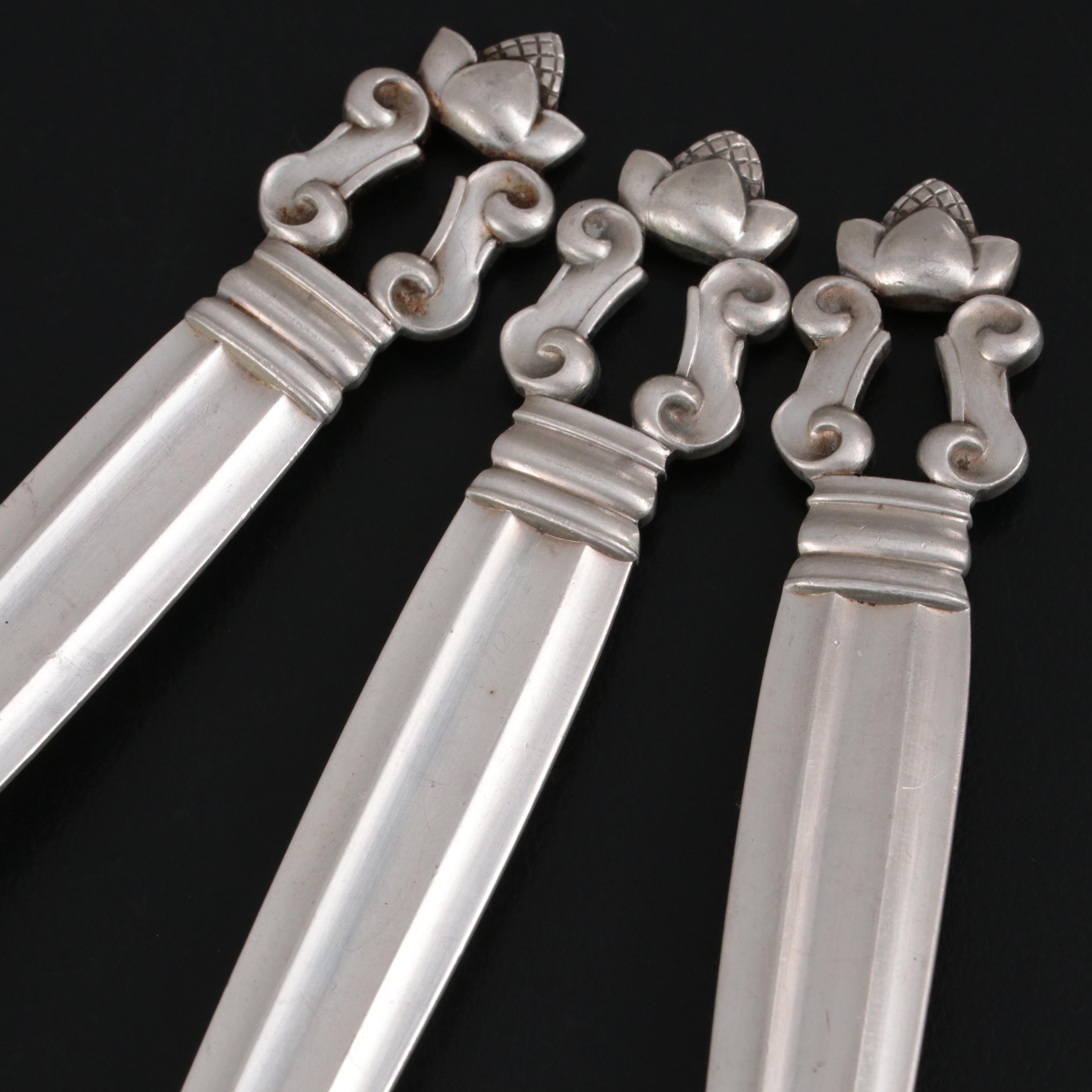 Georg Jensen "Acorn" Sterling Silver Serving Utensils