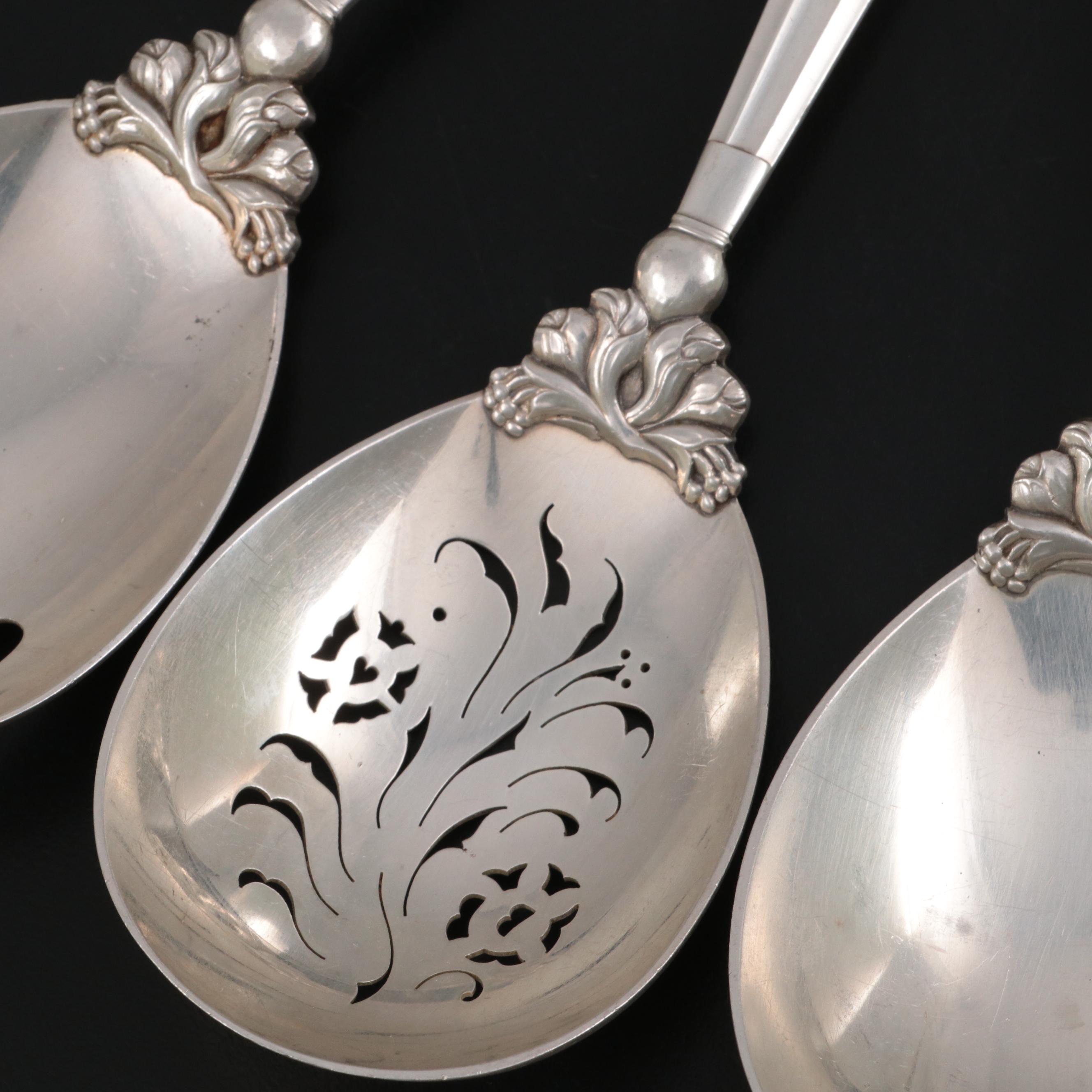 Georg Jensen "Acorn" Sterling Silver Serving Utensils