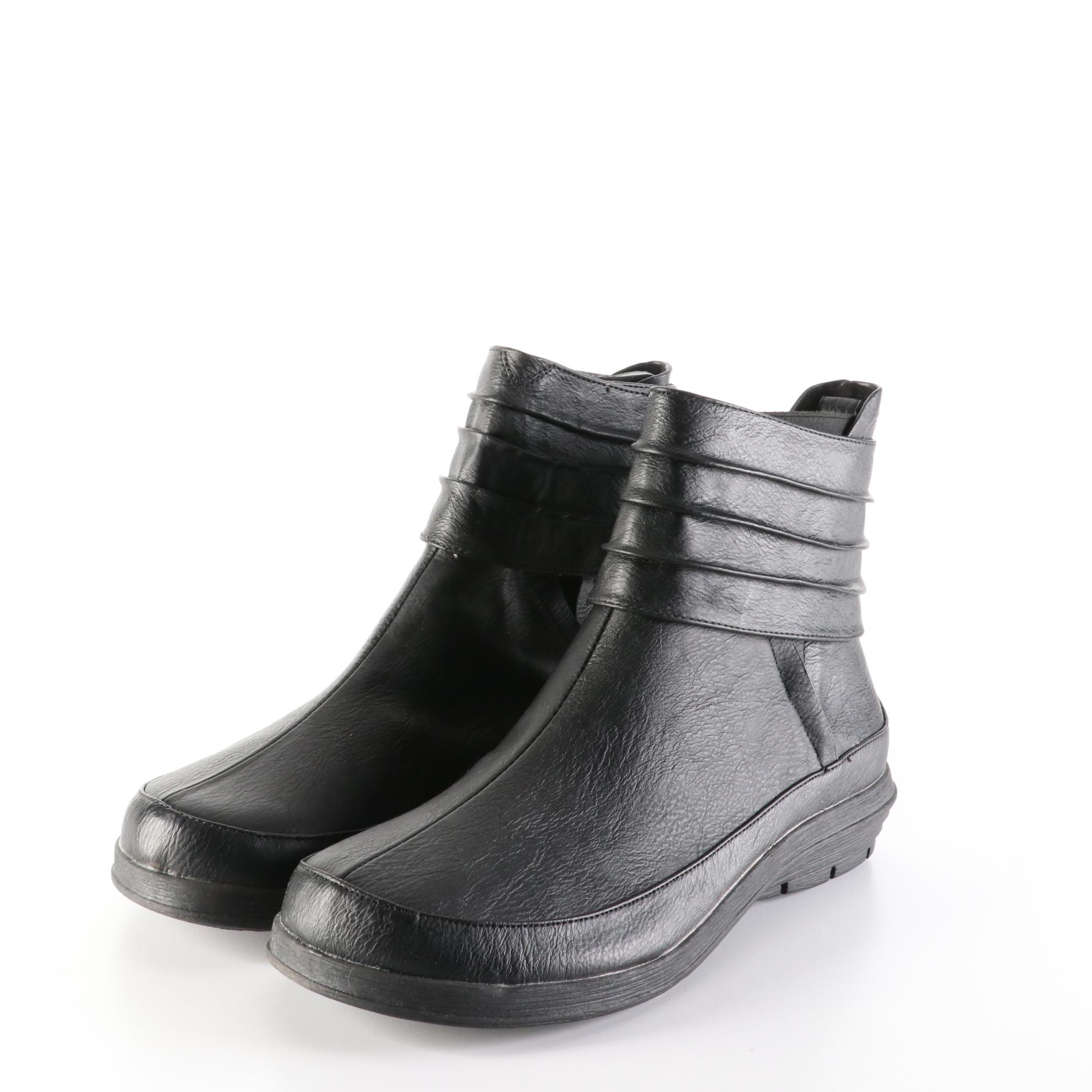 Modzori Jane Reversibles Short Boots in Black and Orthofeet Boots in Brown