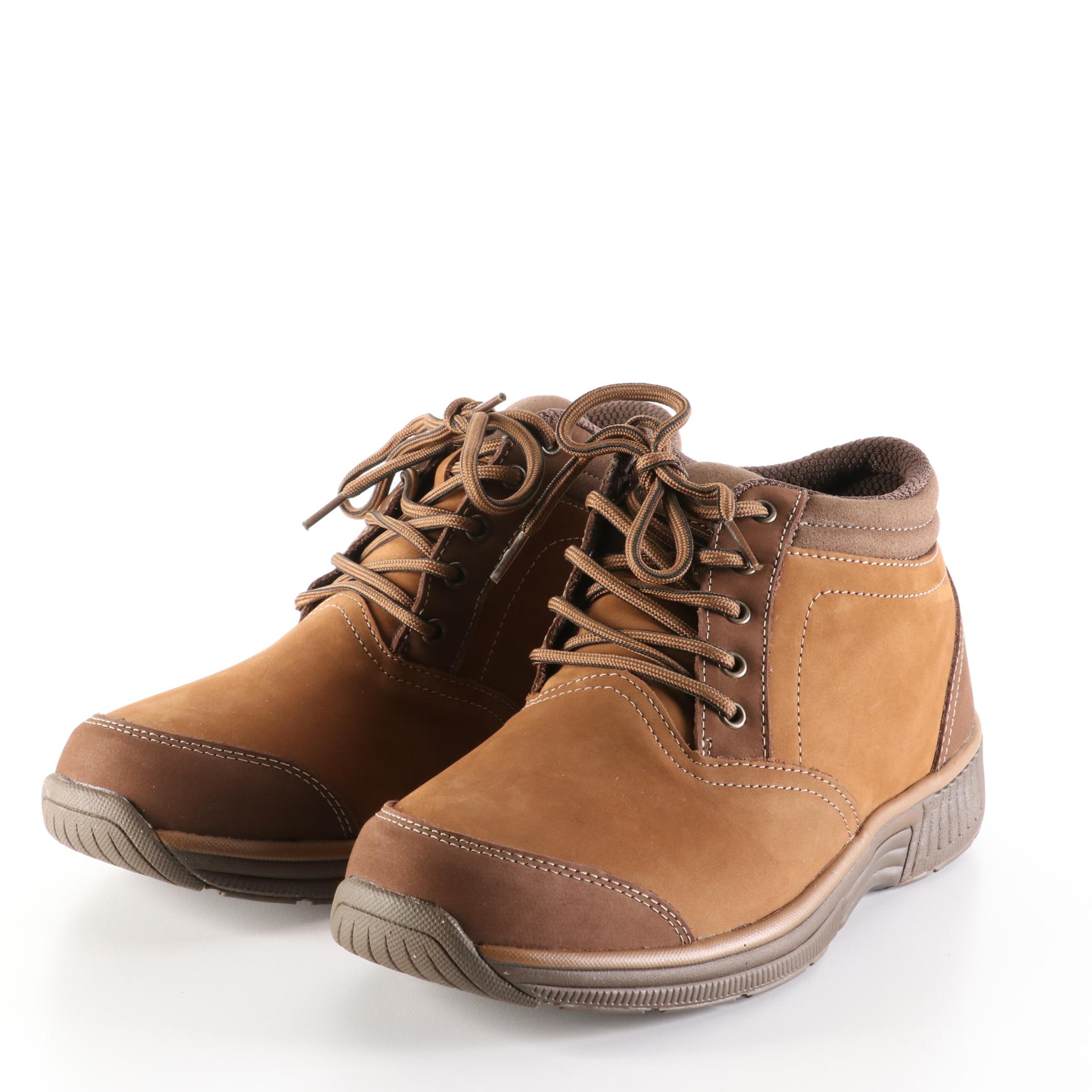 Modzori Jane Reversibles Short Boots in Black and Orthofeet Boots in Brown