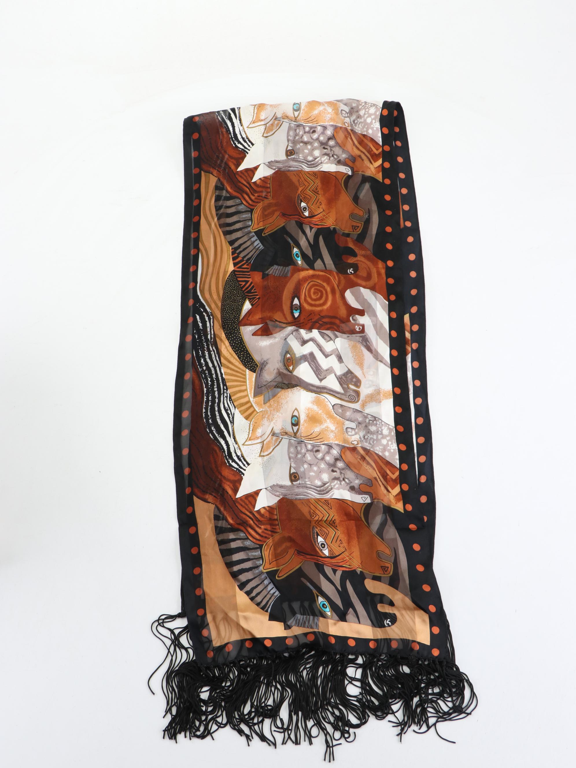 Laurel Burch Silk Fringe Scarf with Other Infinity and Wrap Scarves