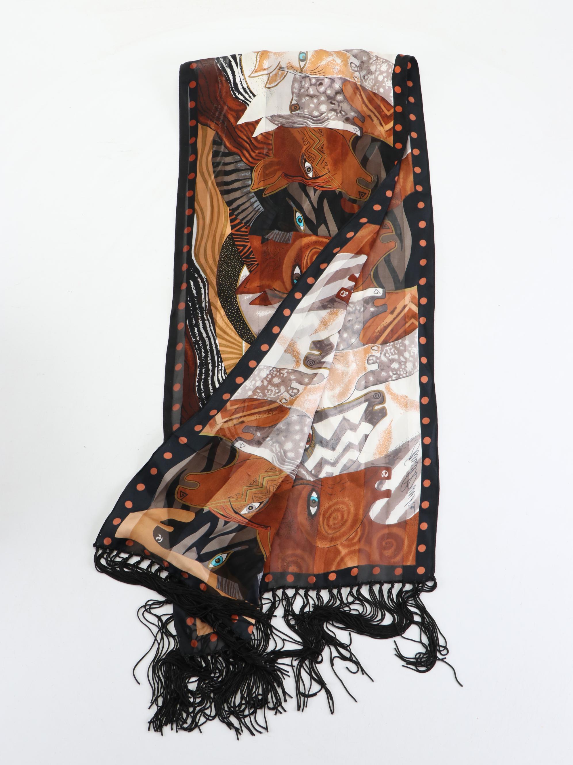 Laurel Burch Silk Fringe Scarf with Other Infinity and Wrap Scarves