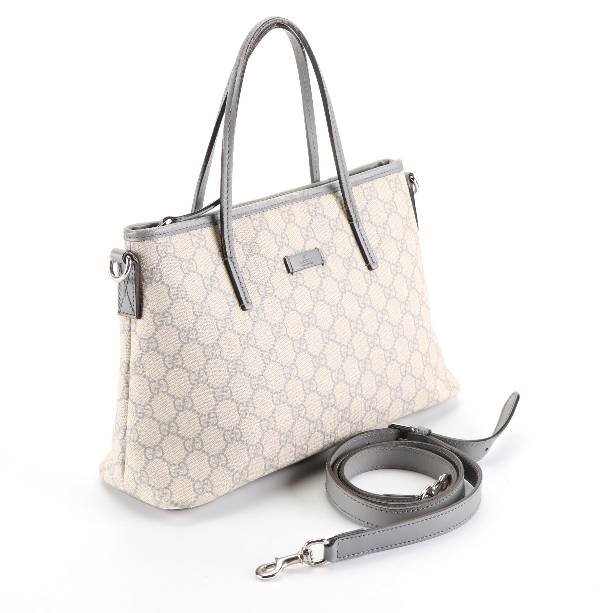 Gucci Small Tote Bag in GG Supreme Coated Canvas and Leather