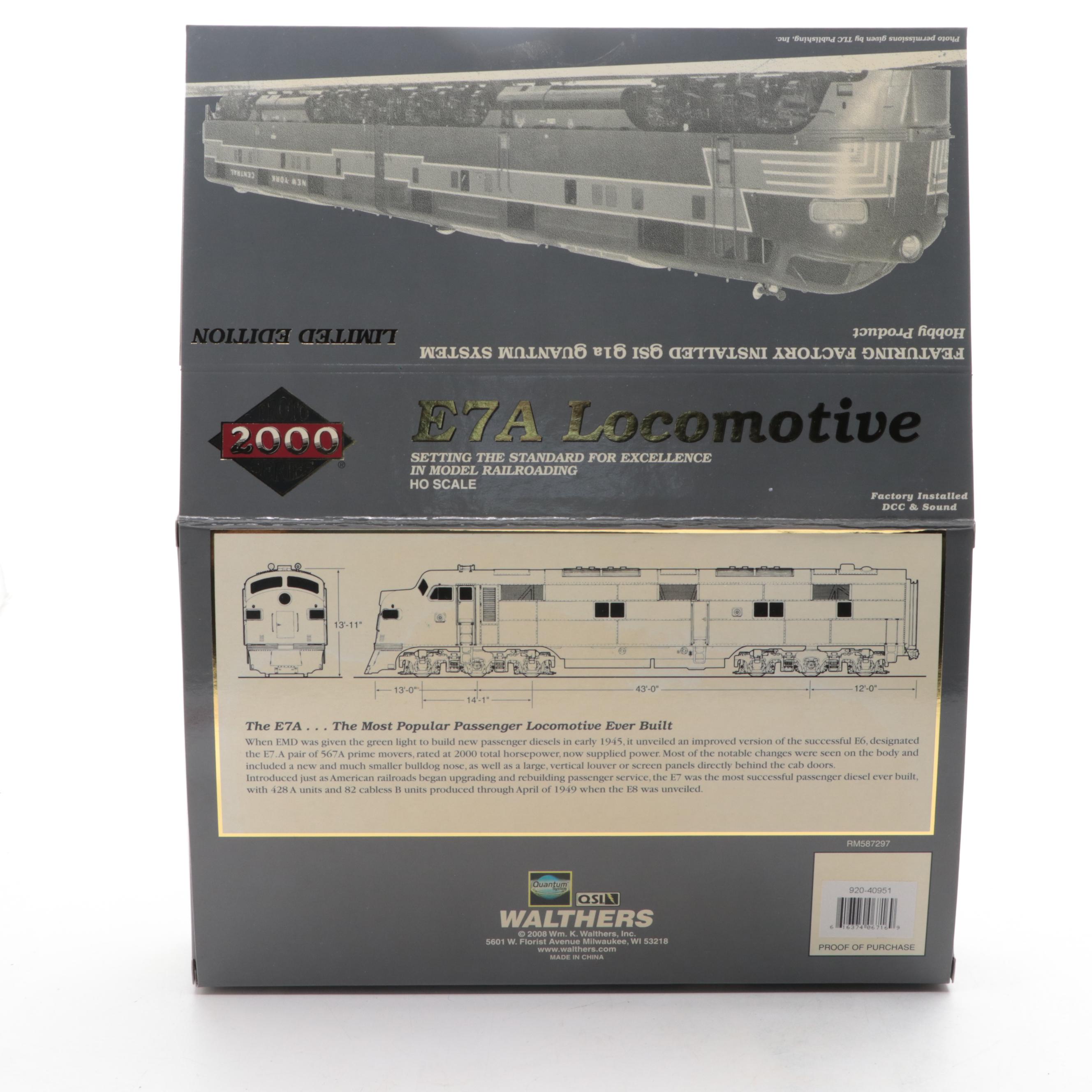 Proto 2000 Series HO Scale E7A Locomotives