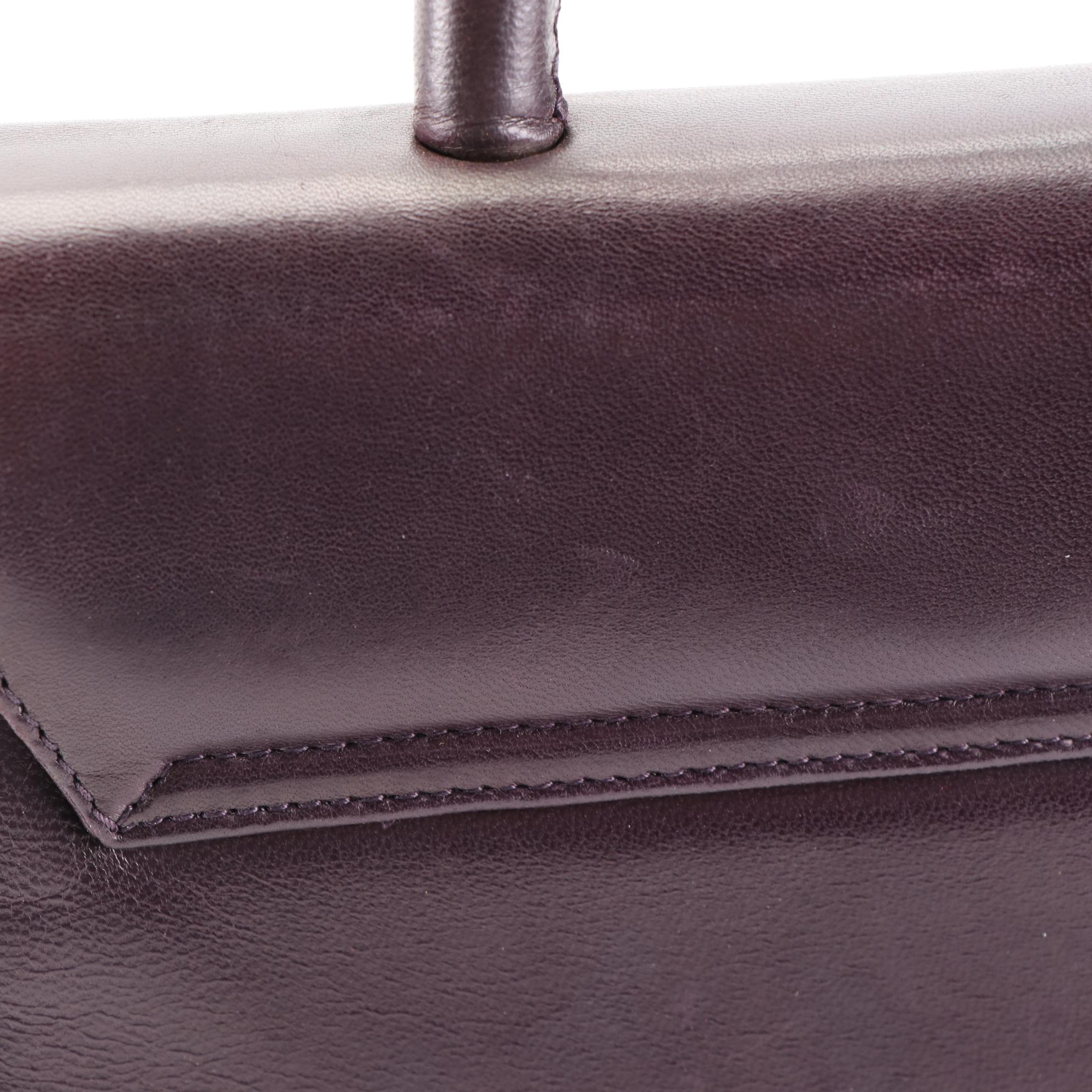 Prada Top Handle Flap Front Bag in Mora Lambskin Leather