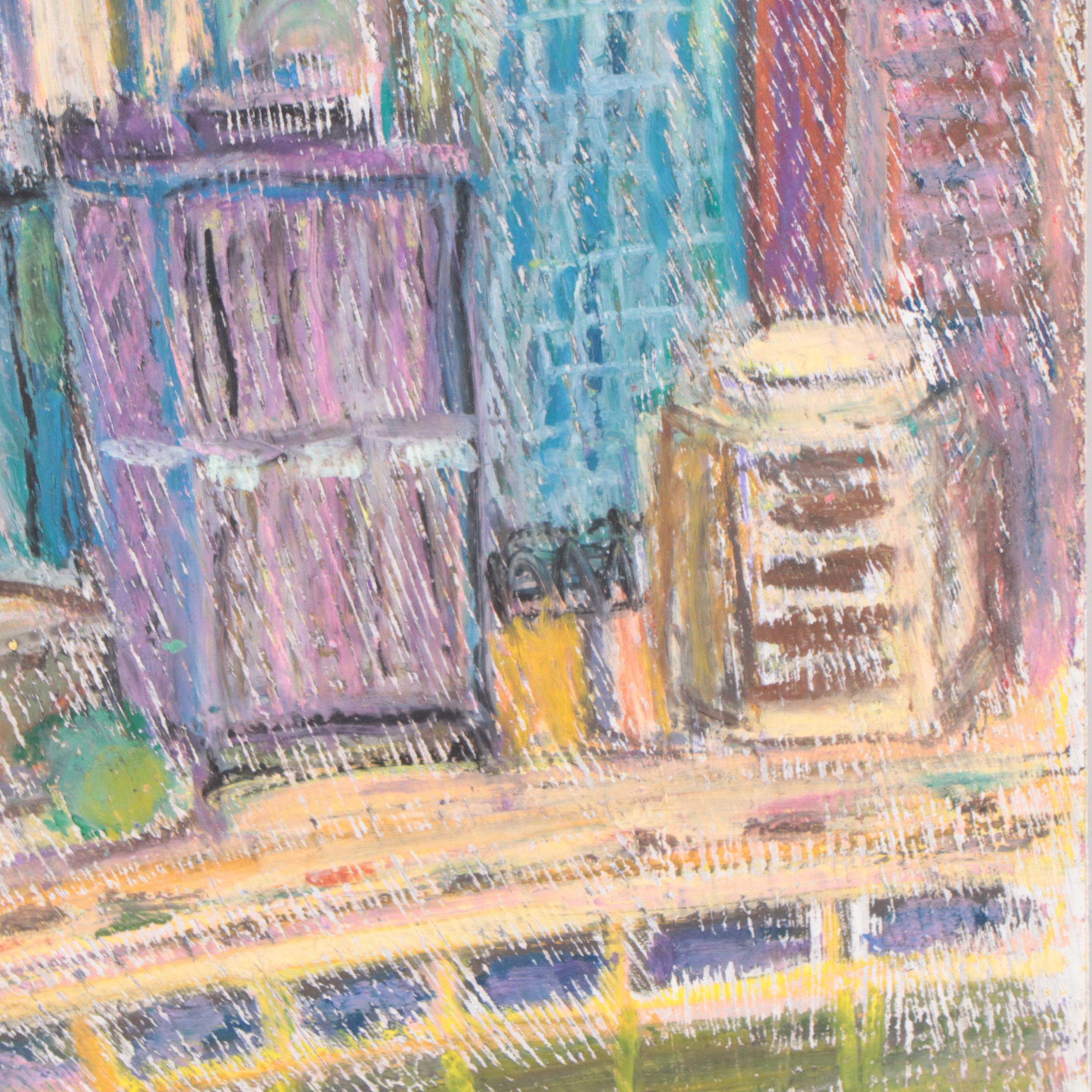 Marina Mozhayeva Cityscape Crayon Drawing, 2010