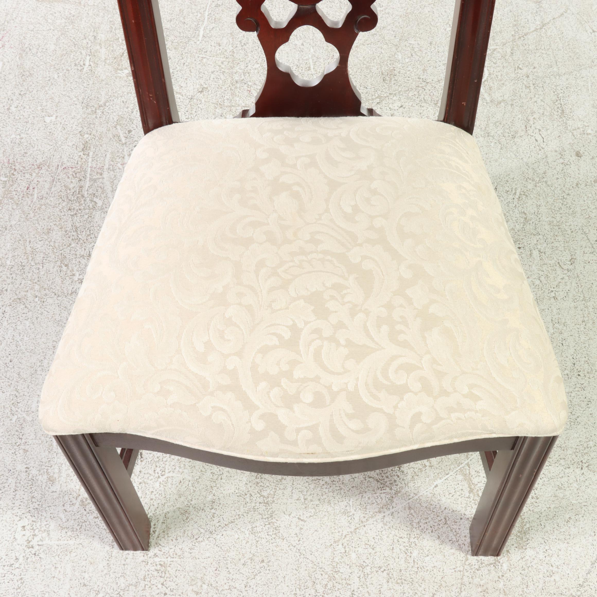 Thomasville Chippendale Style Mahogany and Custom-Upholstered Side Chair