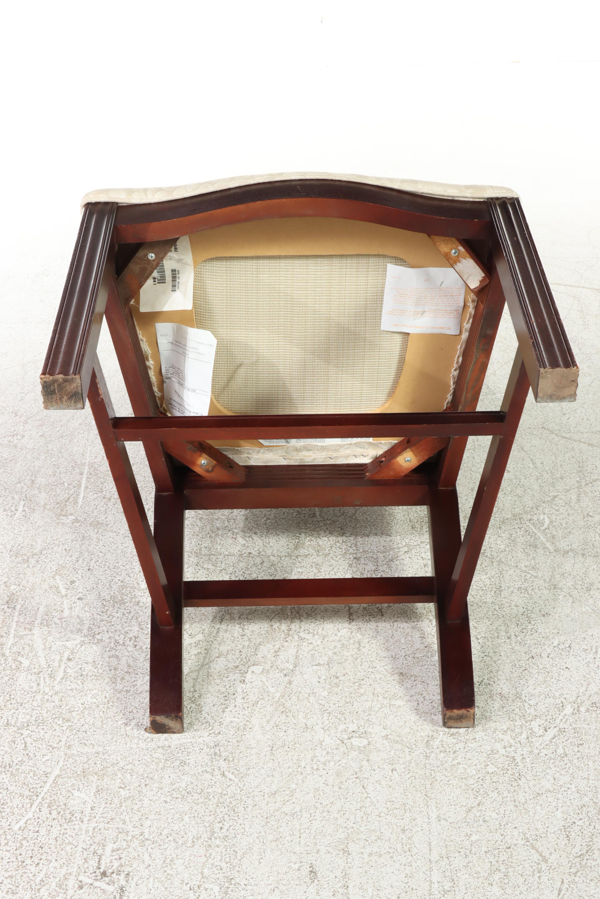 Thomasville Chippendale Style Mahogany and Custom-Upholstered Side Chair