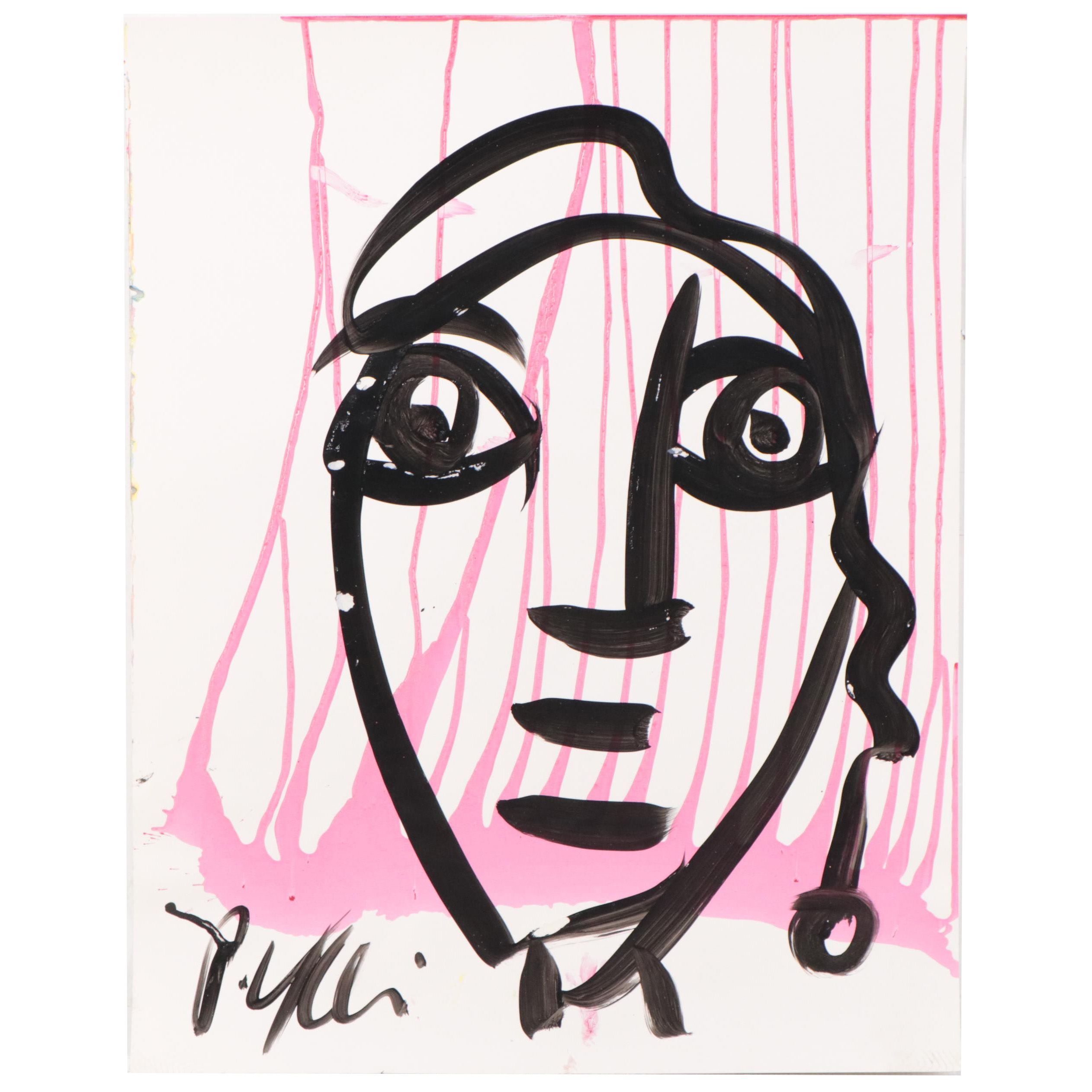 Peter Keil Abstract Portrait Acrylic Painting