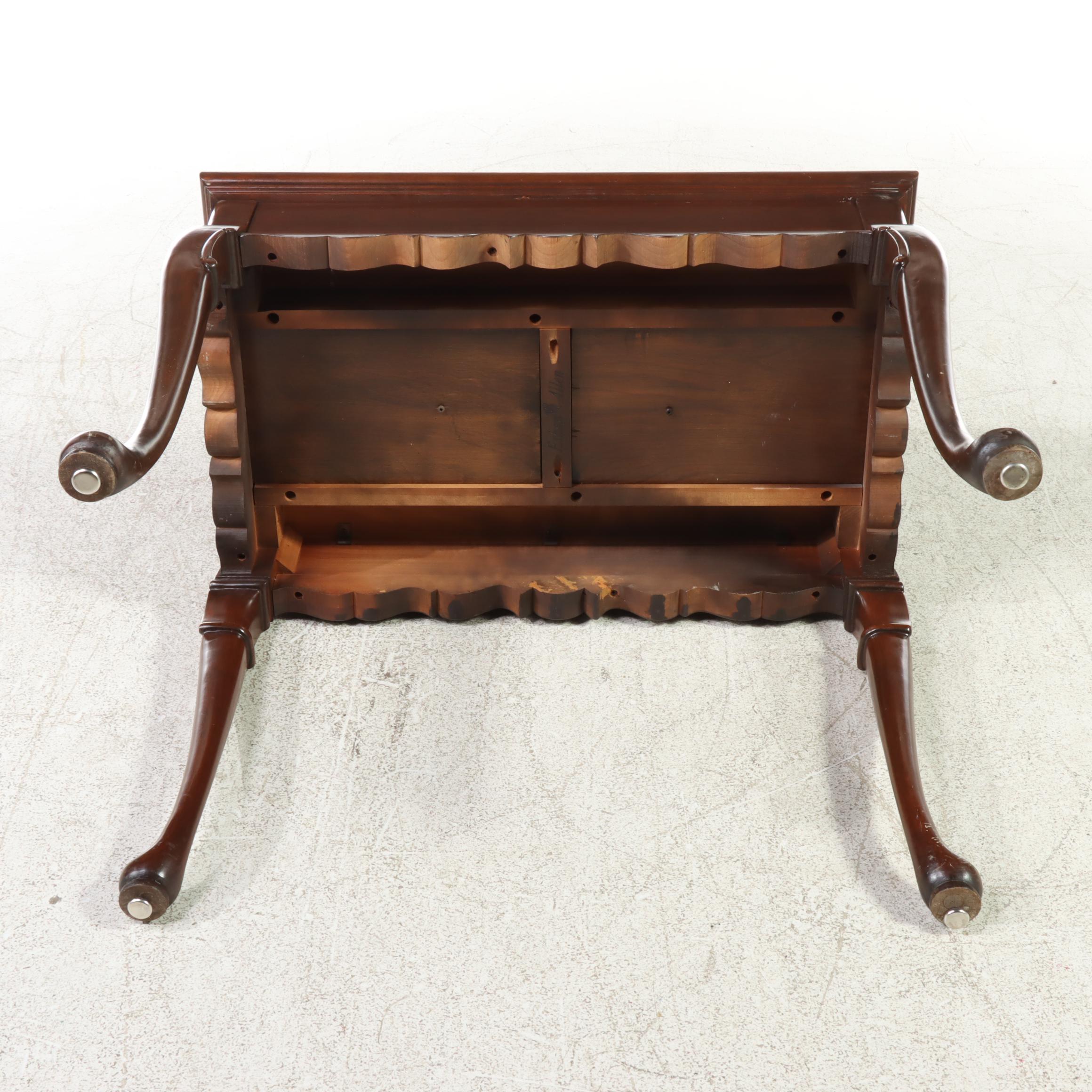 Ethan Allen Queen Anne Style Cherrywood Side Table, Late 20th Century