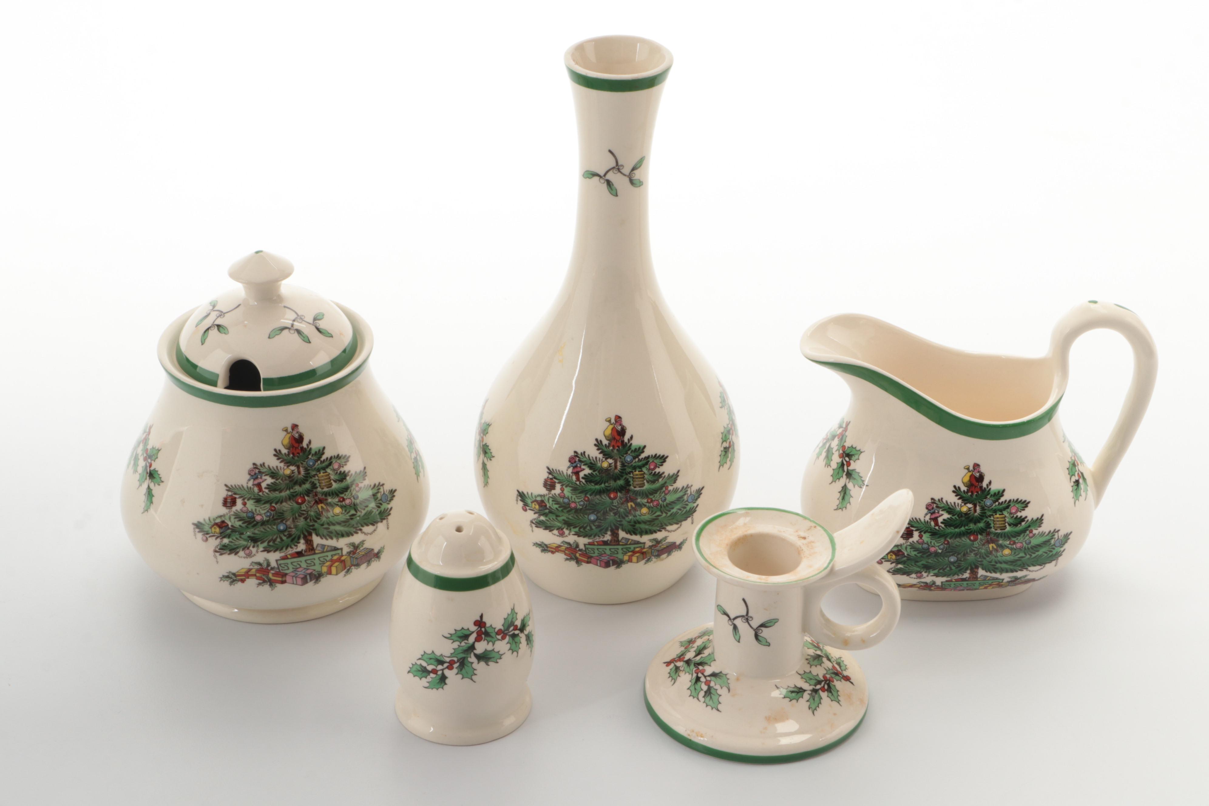 Spode "Christmas Tree" Porcelain Tableware and More Christmas Table Accessories