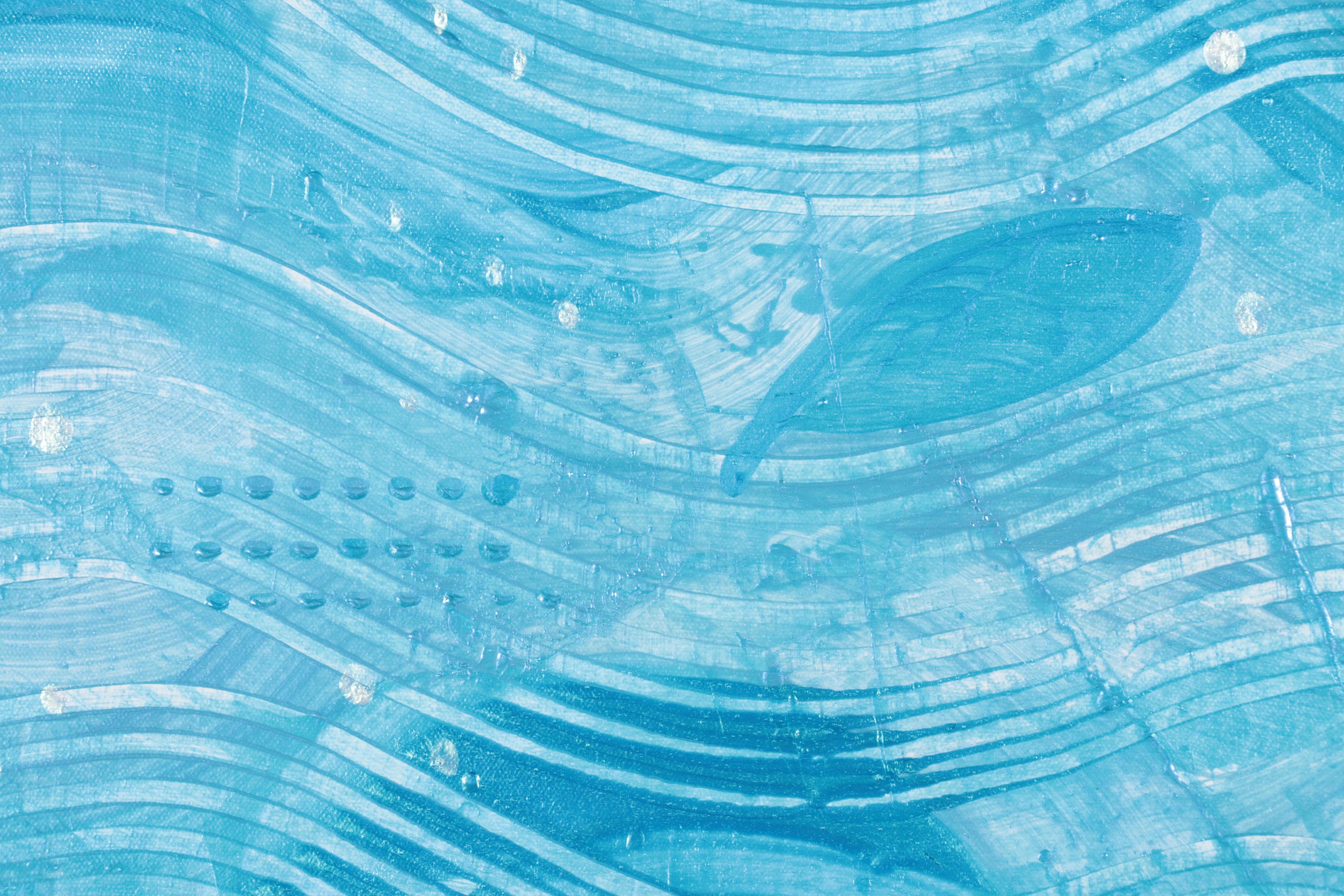 Susan Crew Acrylic Painting "Swimming with Dolphins 2", 21st Century