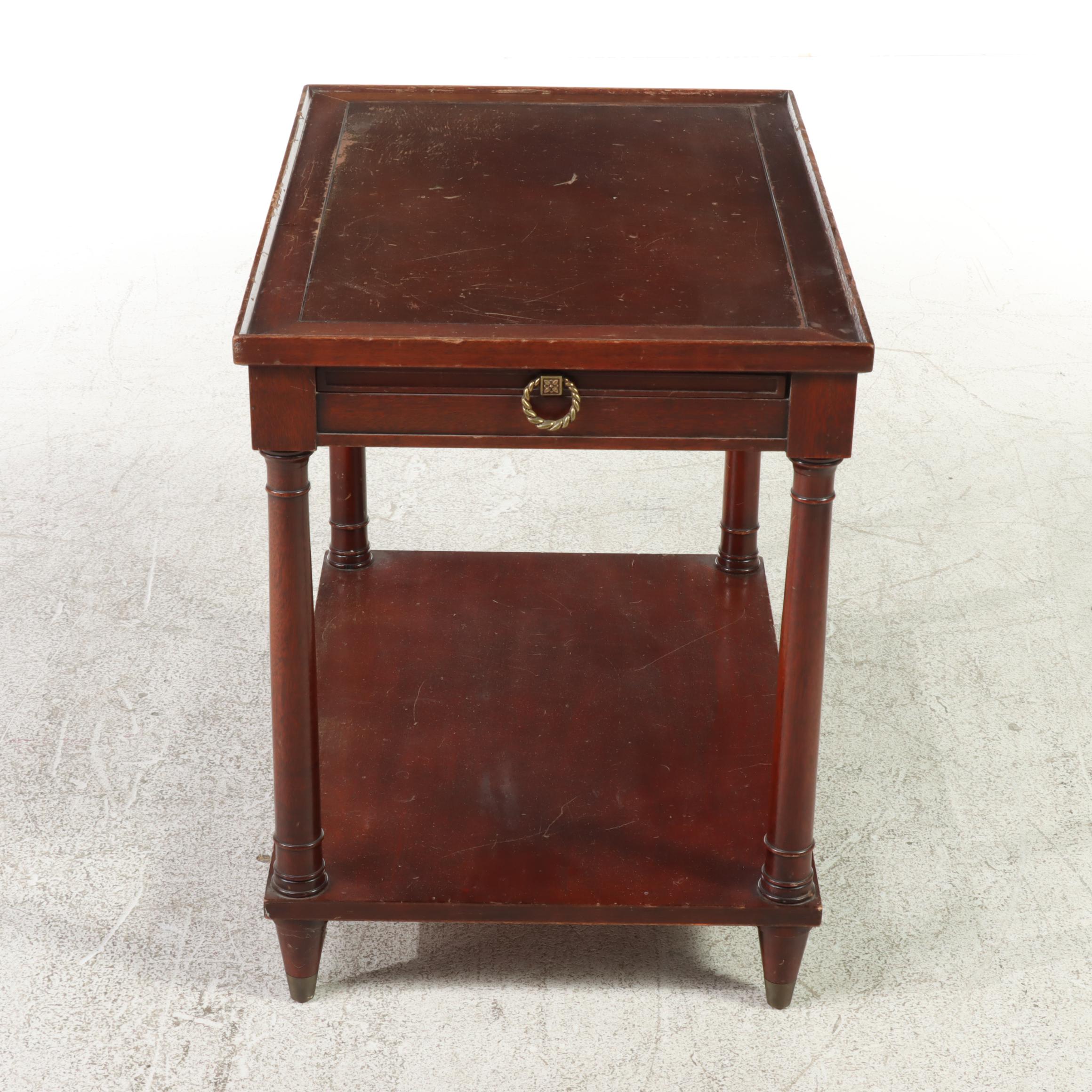 Fine Arts Furniture Co. Empire Style Mahogany Two-Tier Side Table, 20th Century