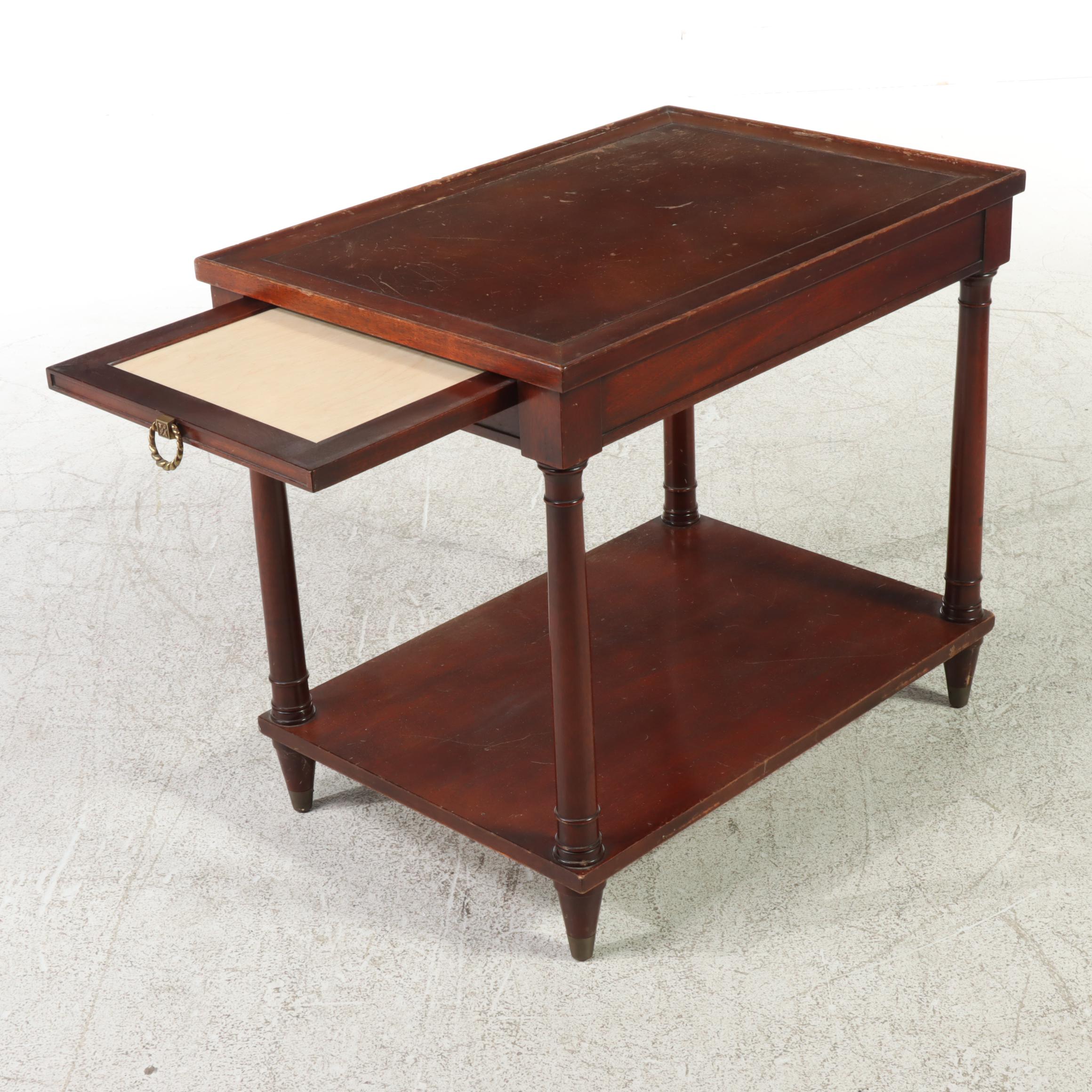 Fine Arts Furniture Co. Empire Style Mahogany Two-Tier Side Table, 20th Century
