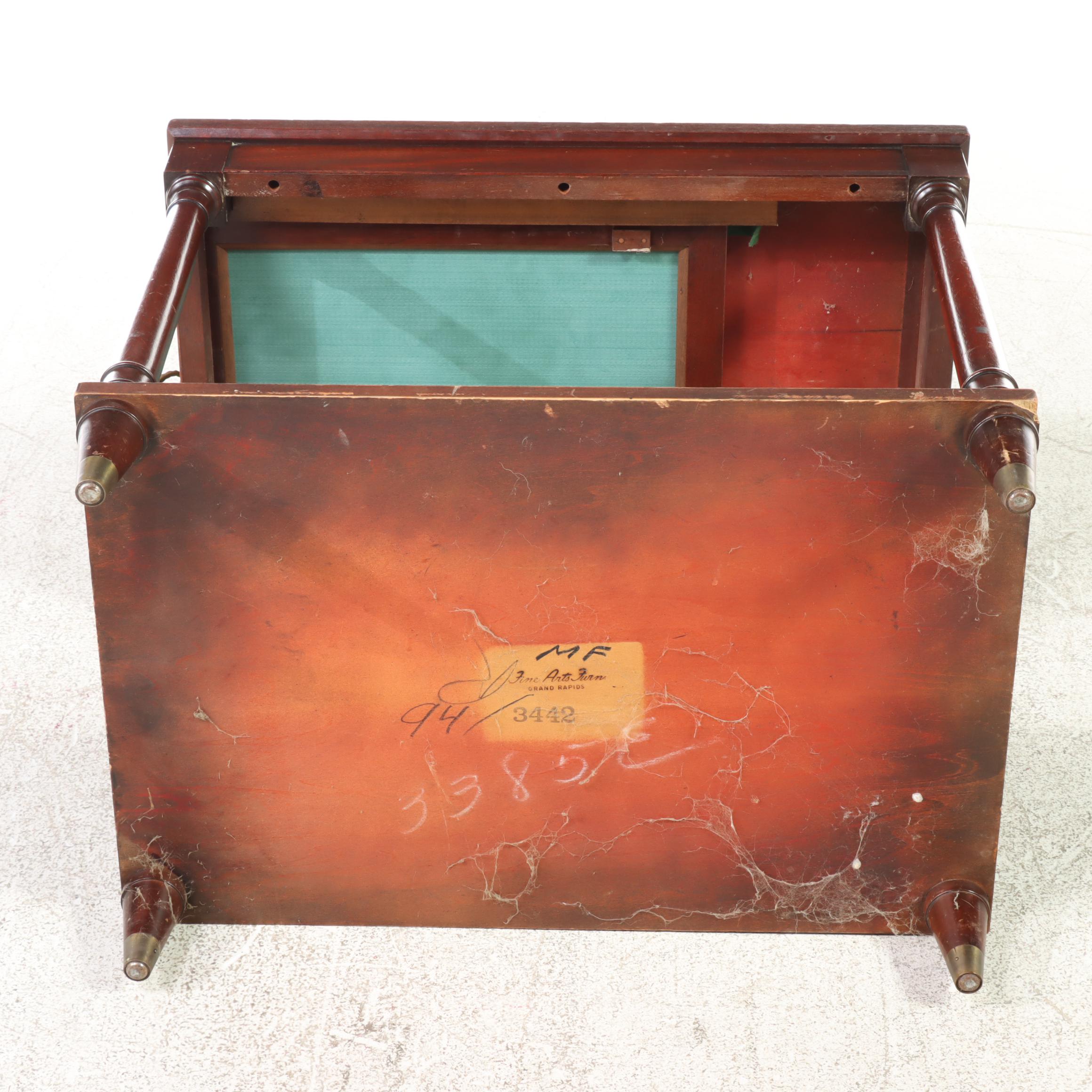 Fine Arts Furniture Co. Empire Style Mahogany Two-Tier Side Table, 20th Century