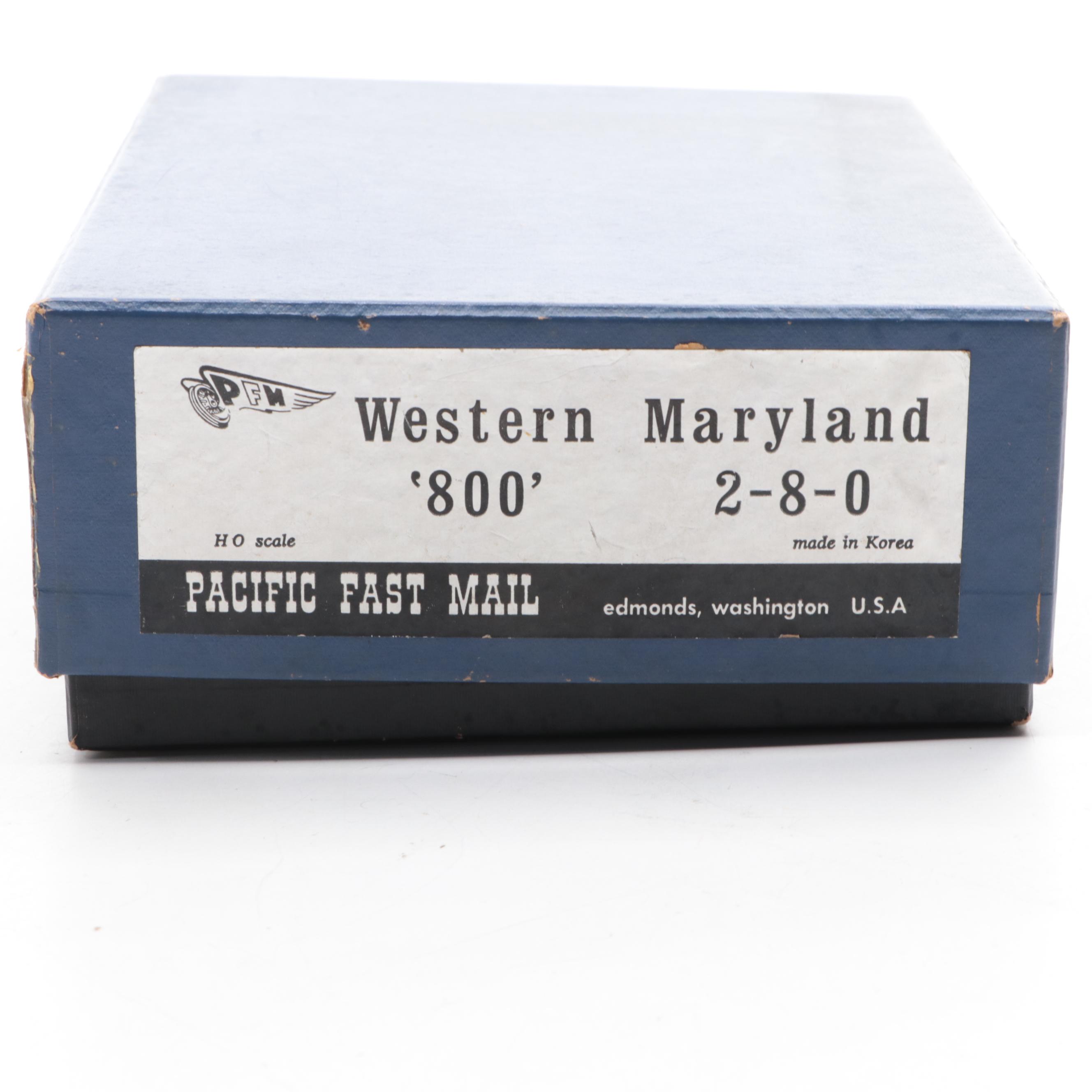Pacific Fast Mail Western Maryland HO Scale 2-8-0 Locomotive and Tender