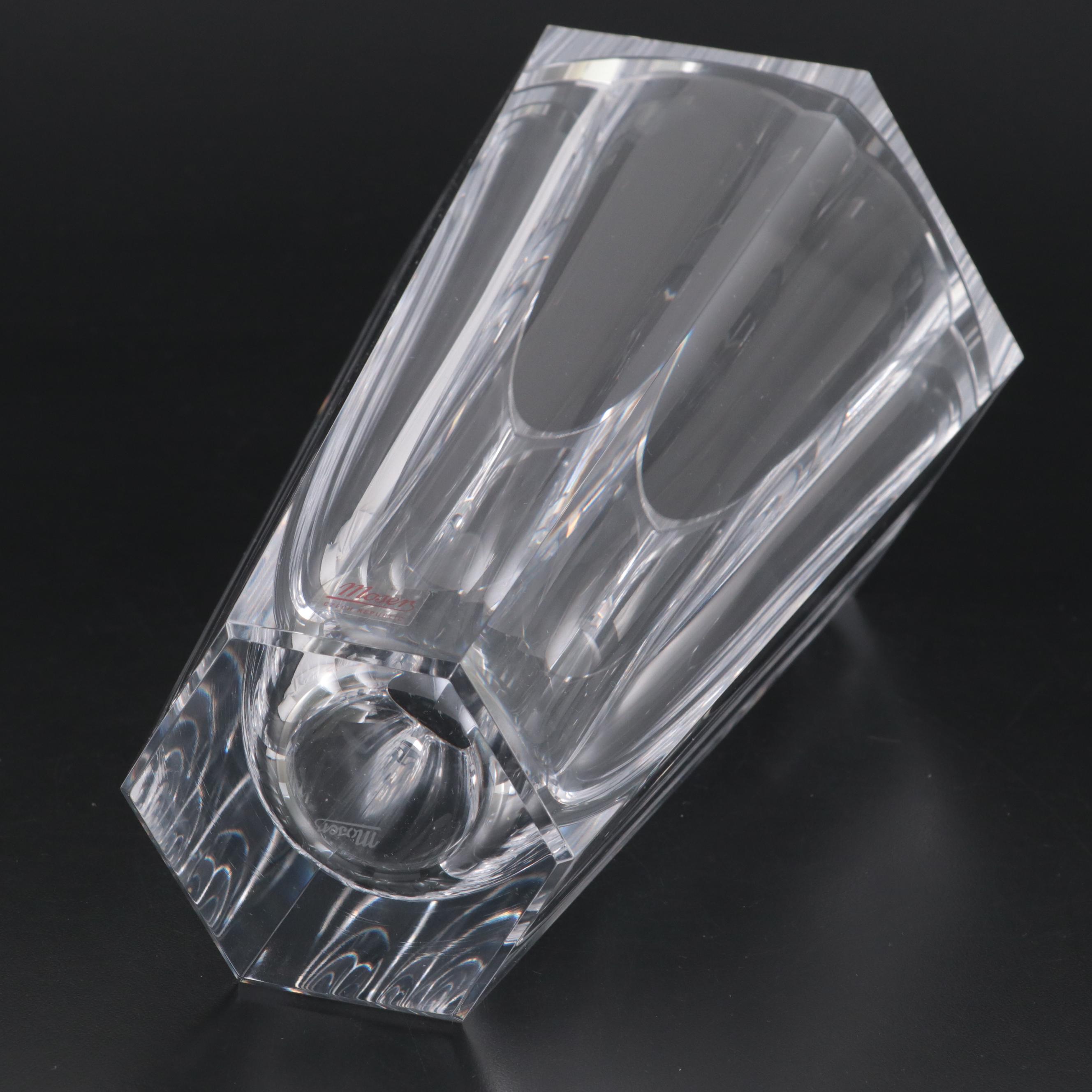 Moser "Purity" Cut Crystal Vase