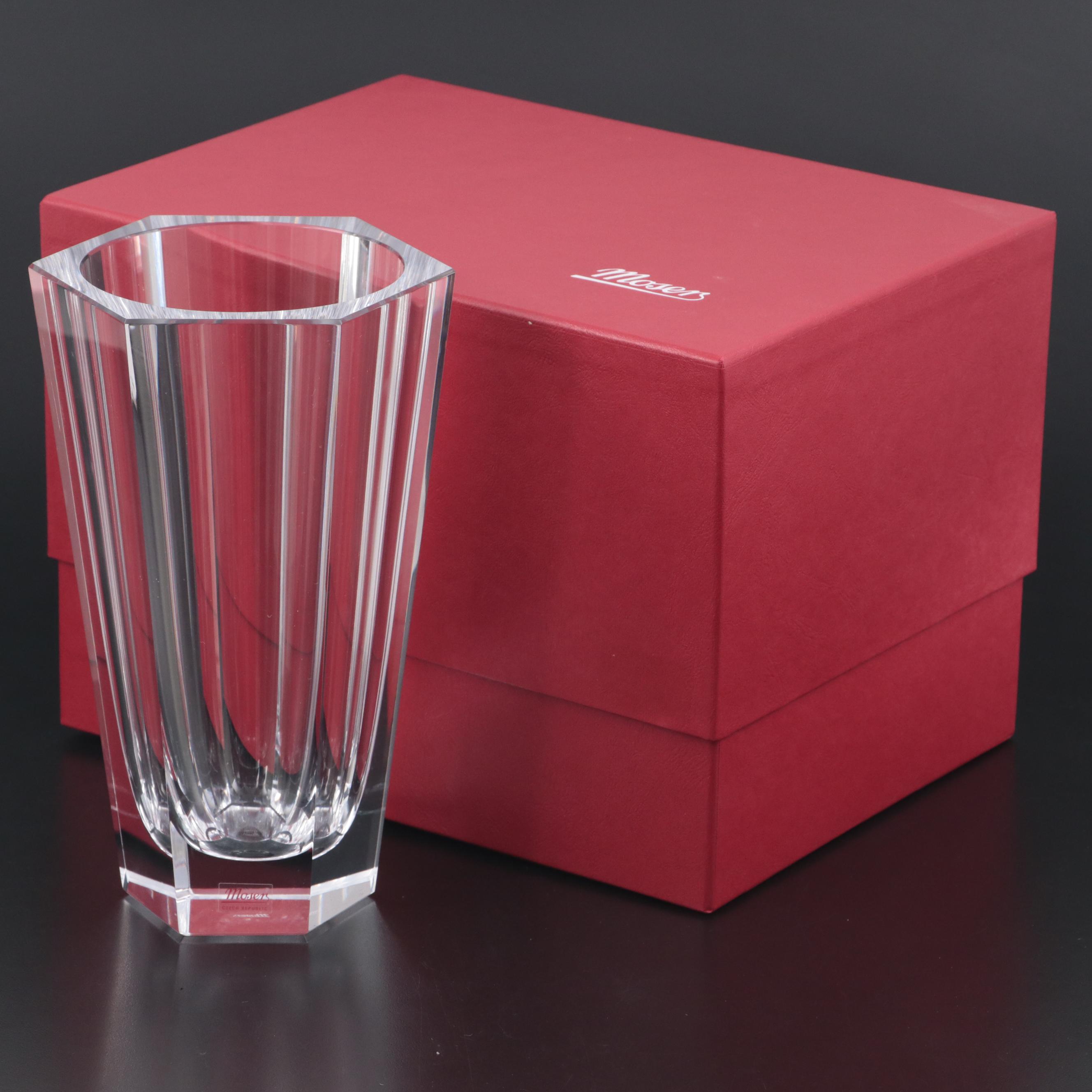 Moser "Purity" Cut Crystal Vase