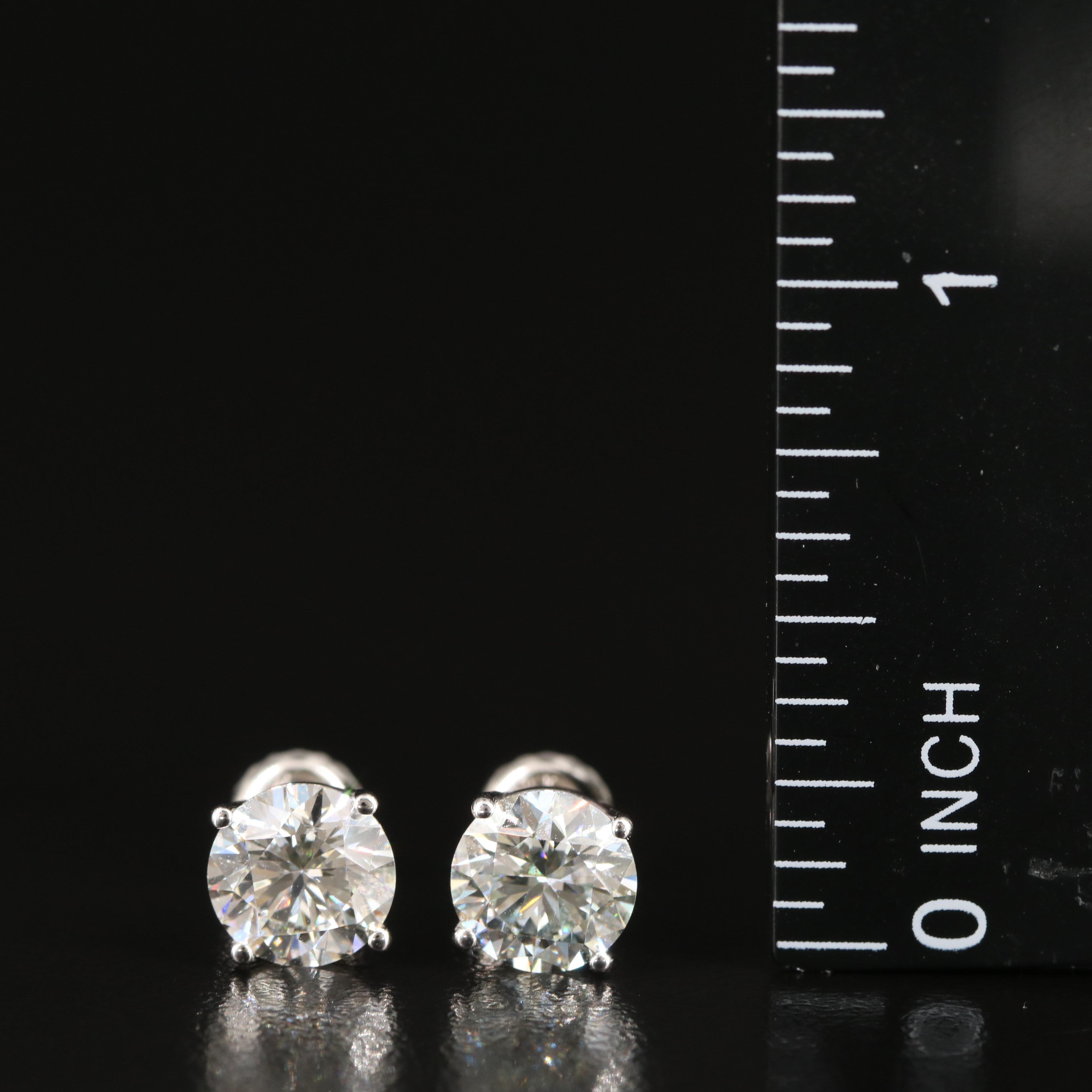 14K 2.56 CTW Lab Grown Diamond Stud Earrings