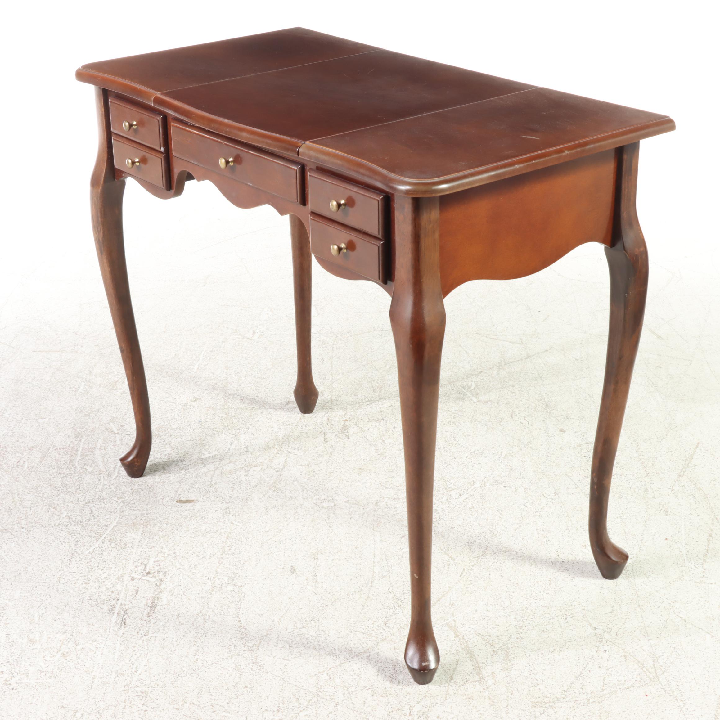 The Bombay Company Queen Anne Style Mahogany-Stained Enclosed Dressing Table