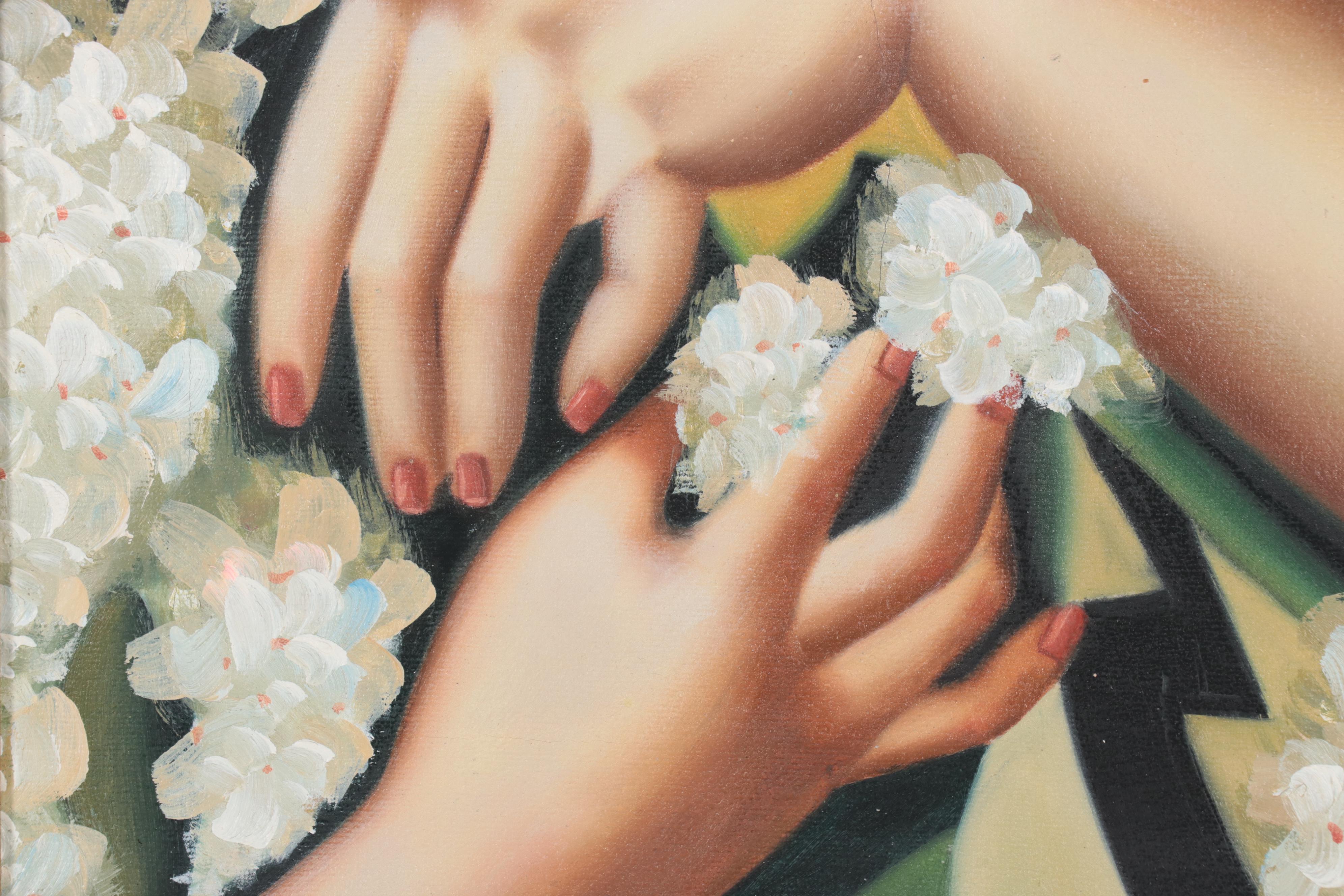 Oil Painting After Tamara de Lempicka "Spring," Late 20th Century