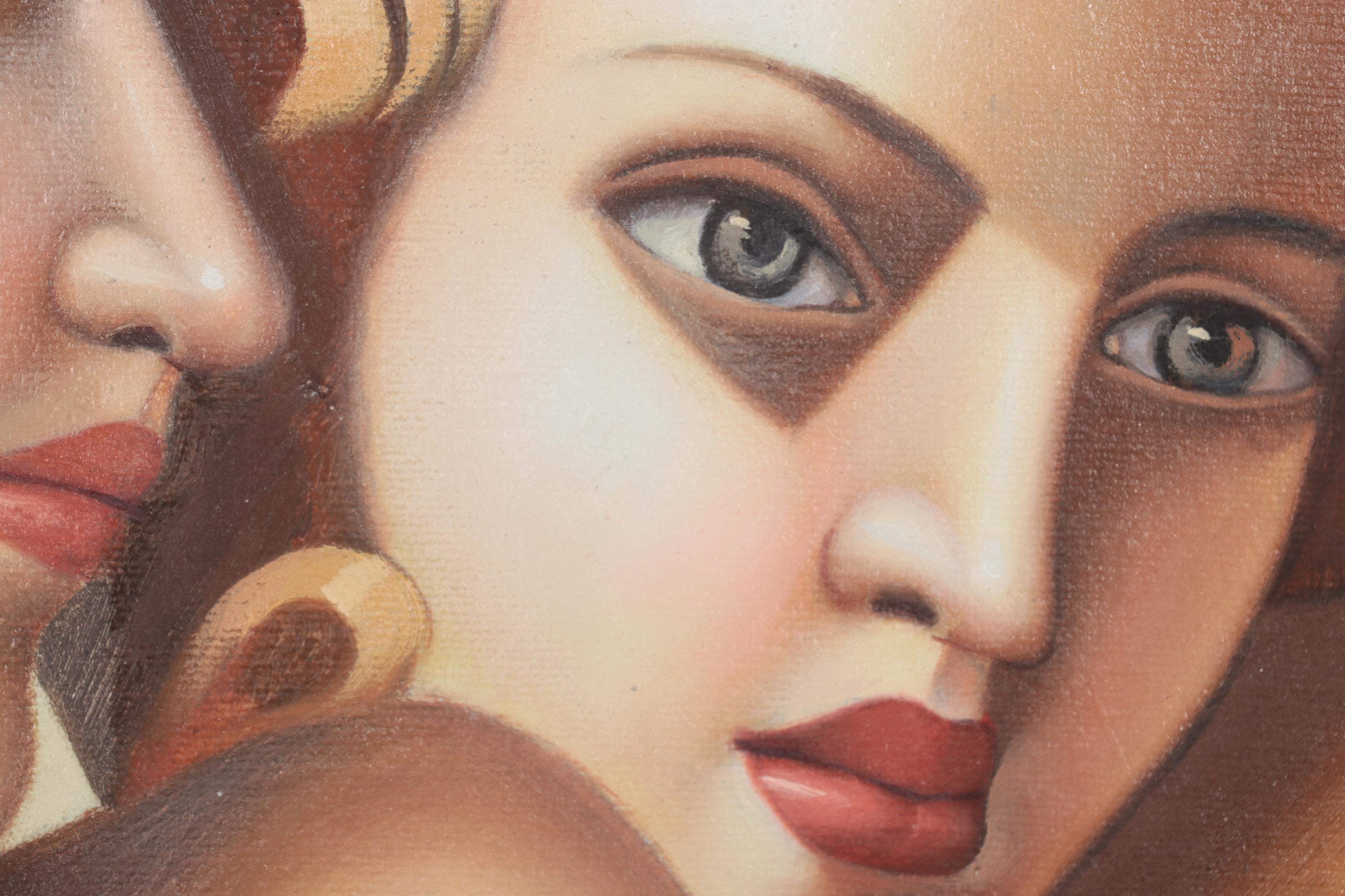 Oil Painting After Tamara de Lempicka "Spring," Late 20th Century