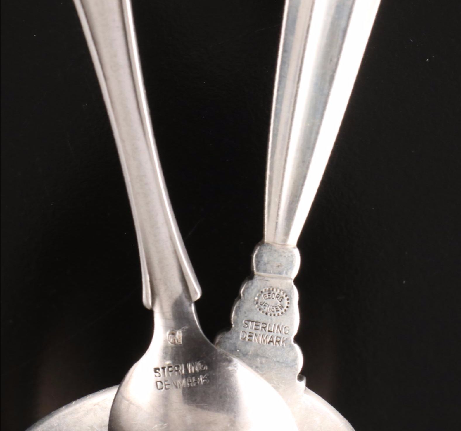 Georg Jensen "Blossom" and "Acorn" Sterling Silver Serving Utensils