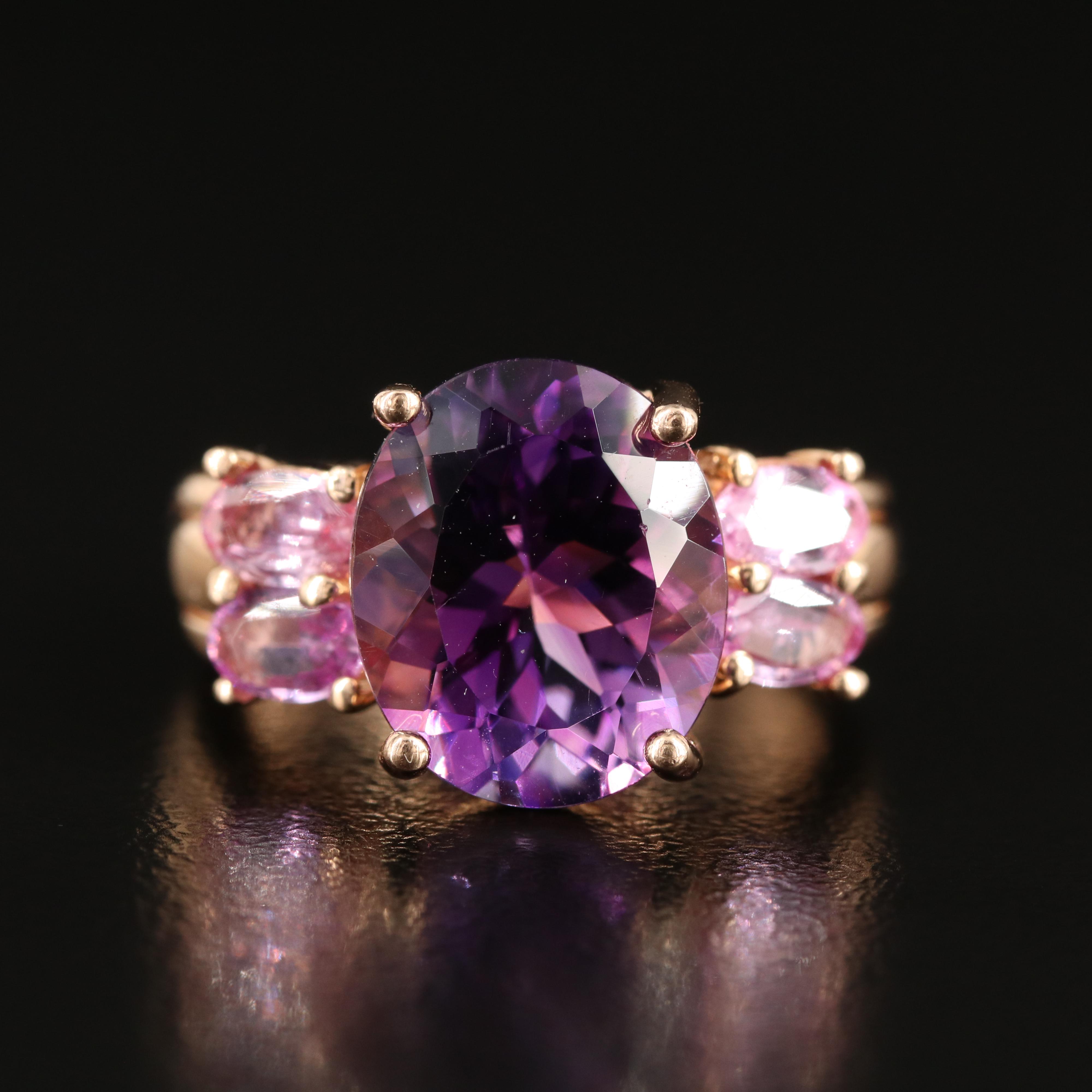 14K Amethyst and Sapphire Ring