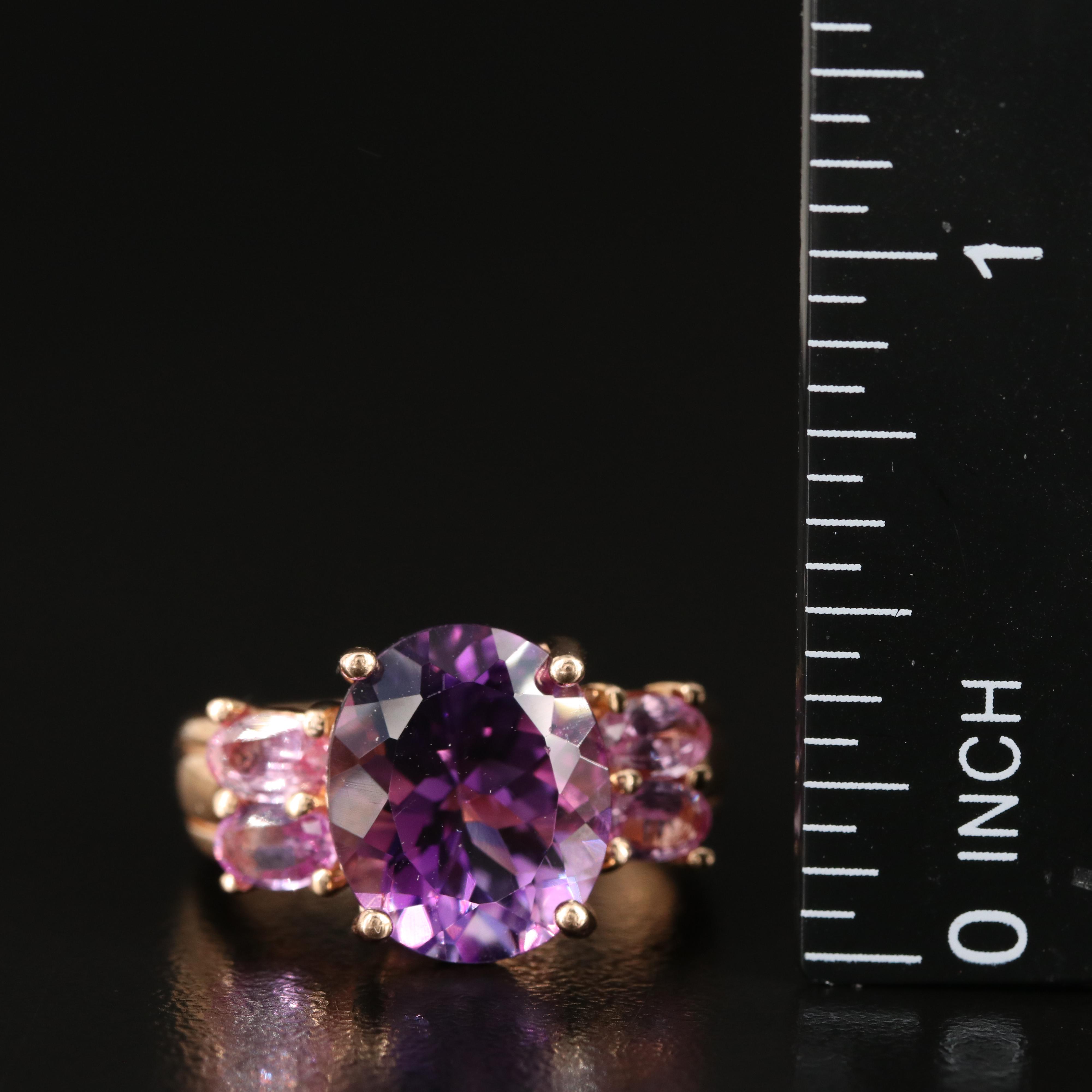 14K Amethyst and Sapphire Ring