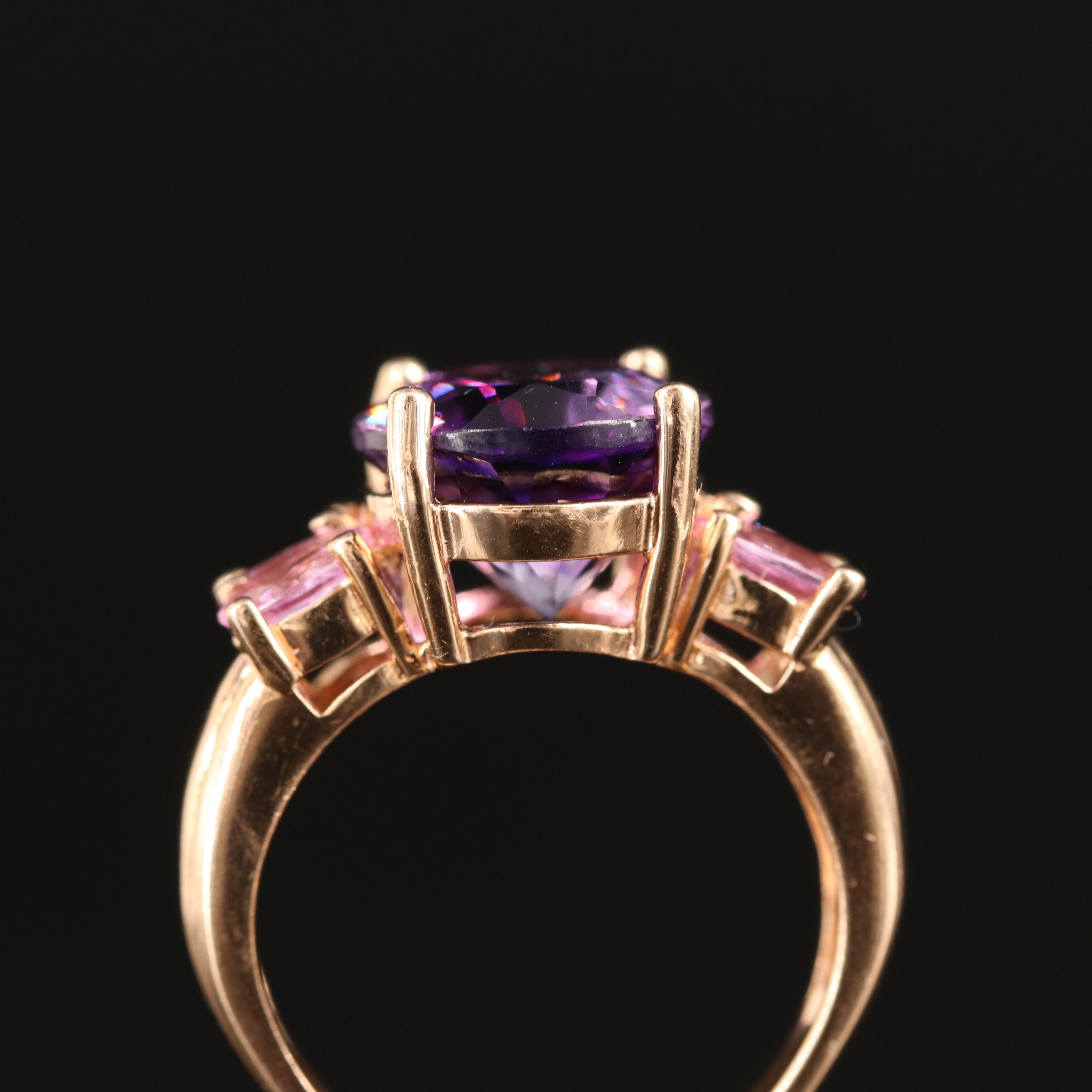 14K Amethyst and Sapphire Ring