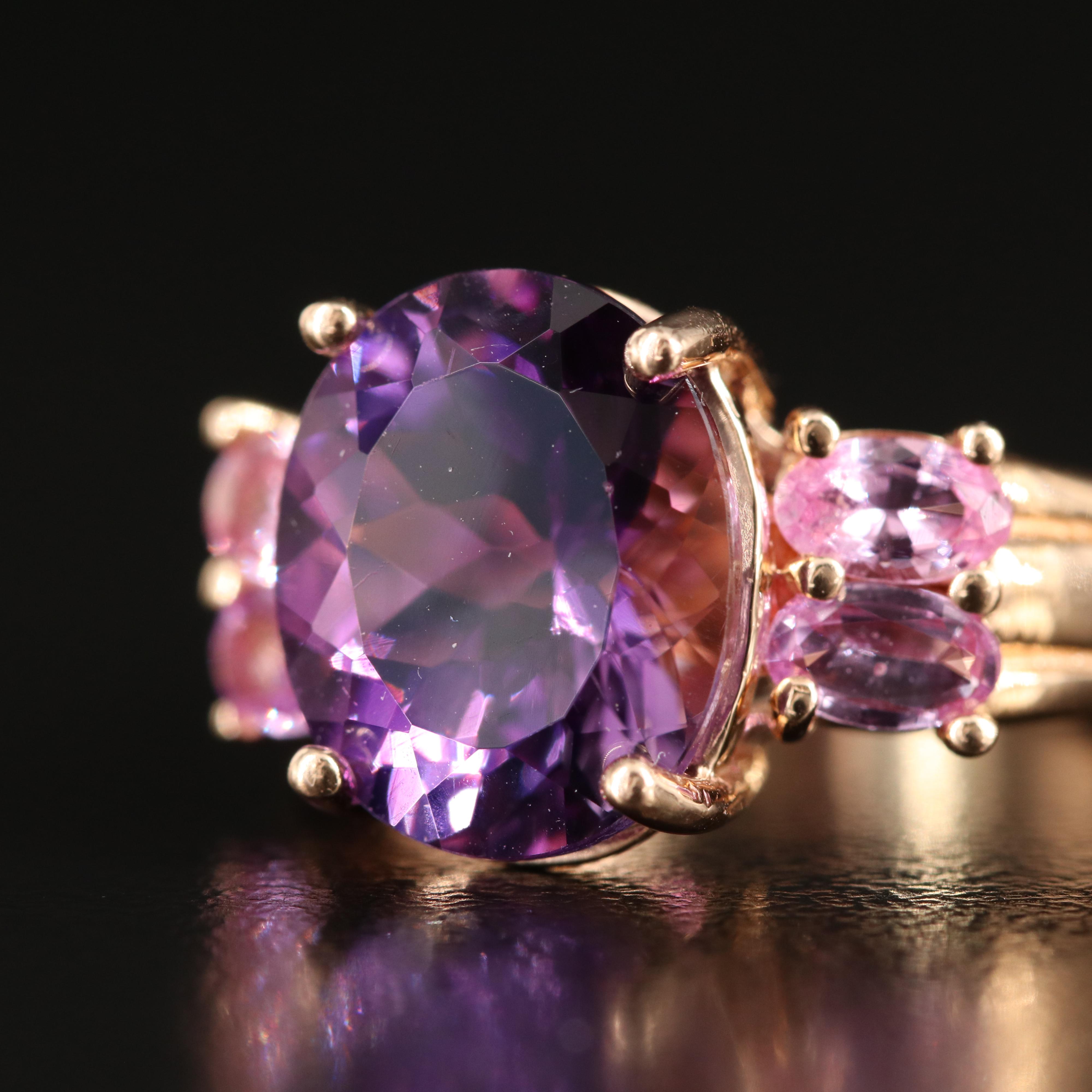 14K Amethyst and Sapphire Ring