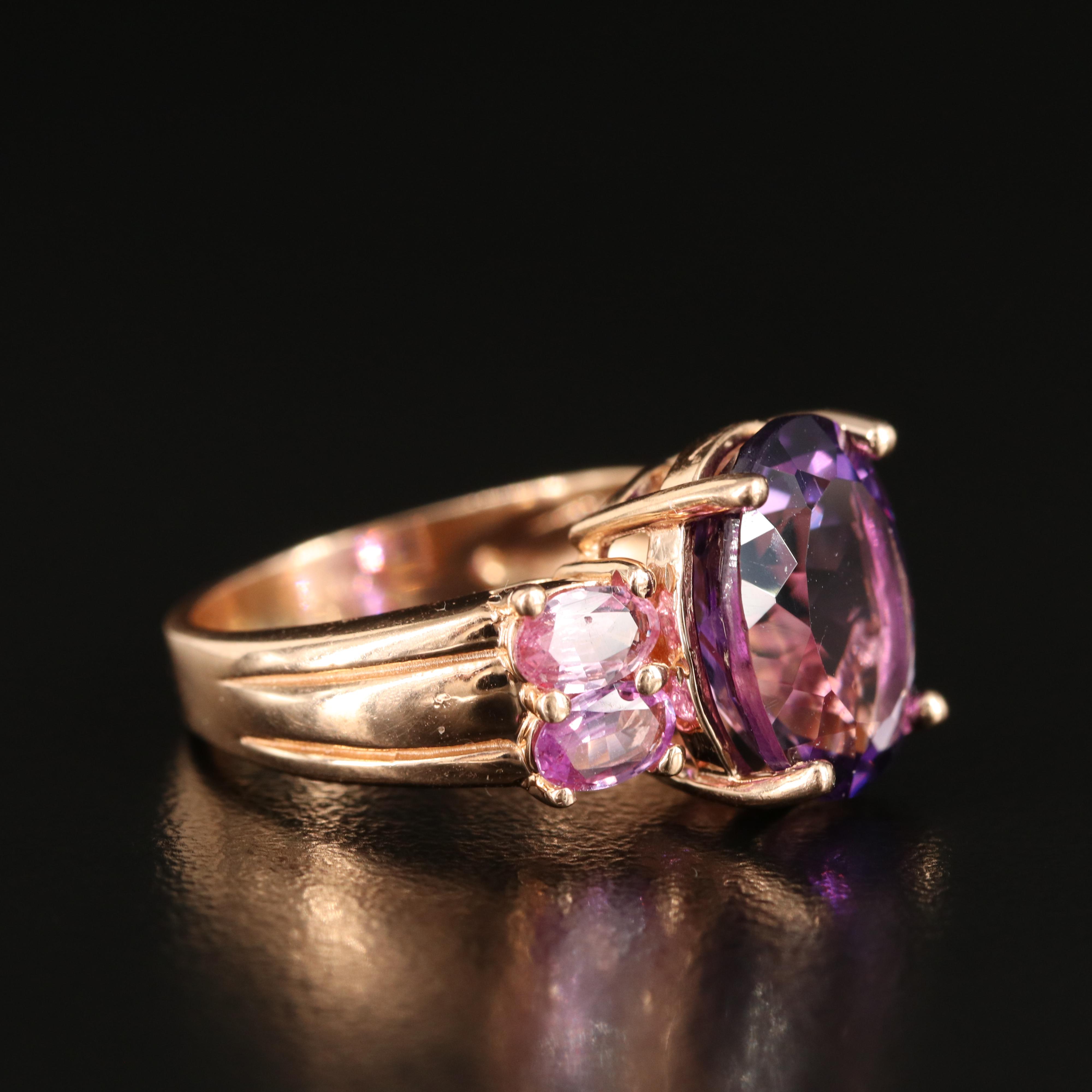 14K Amethyst and Sapphire Ring