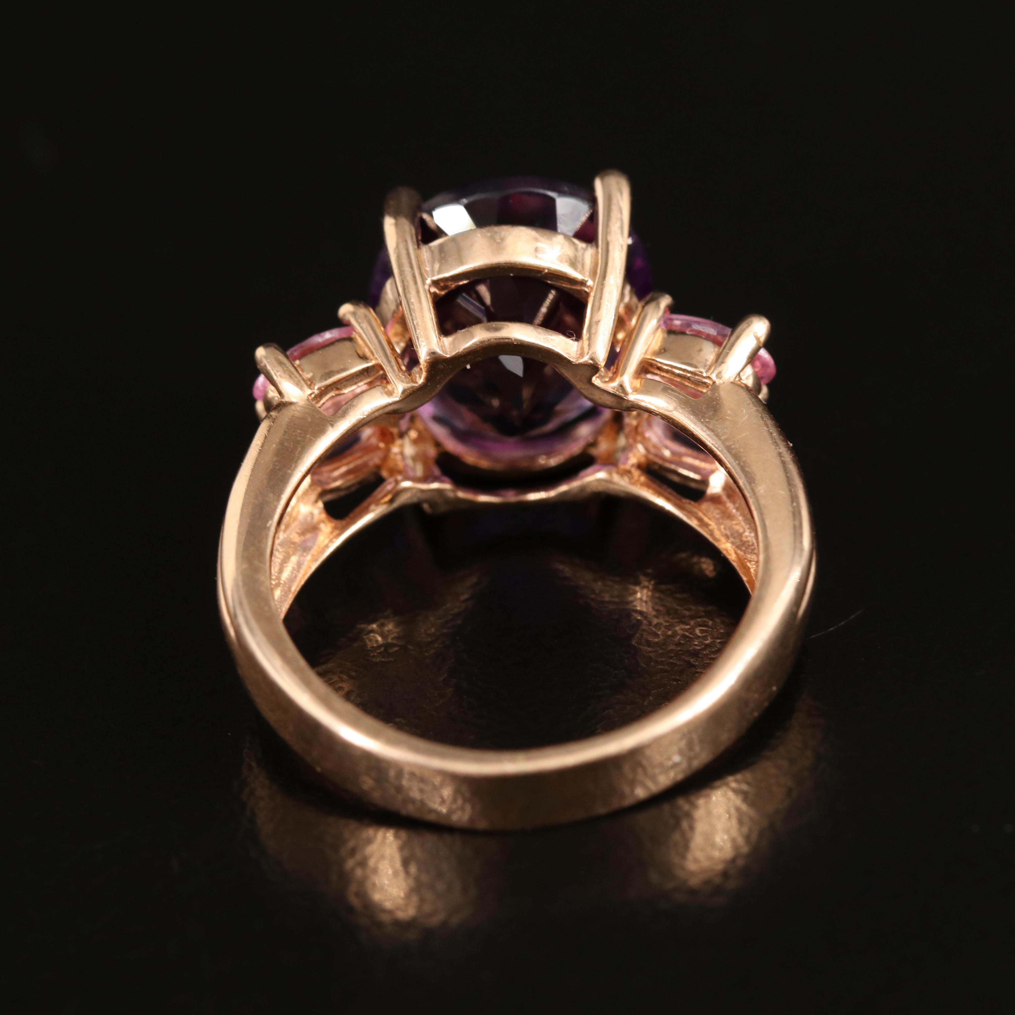 14K Amethyst and Sapphire Ring
