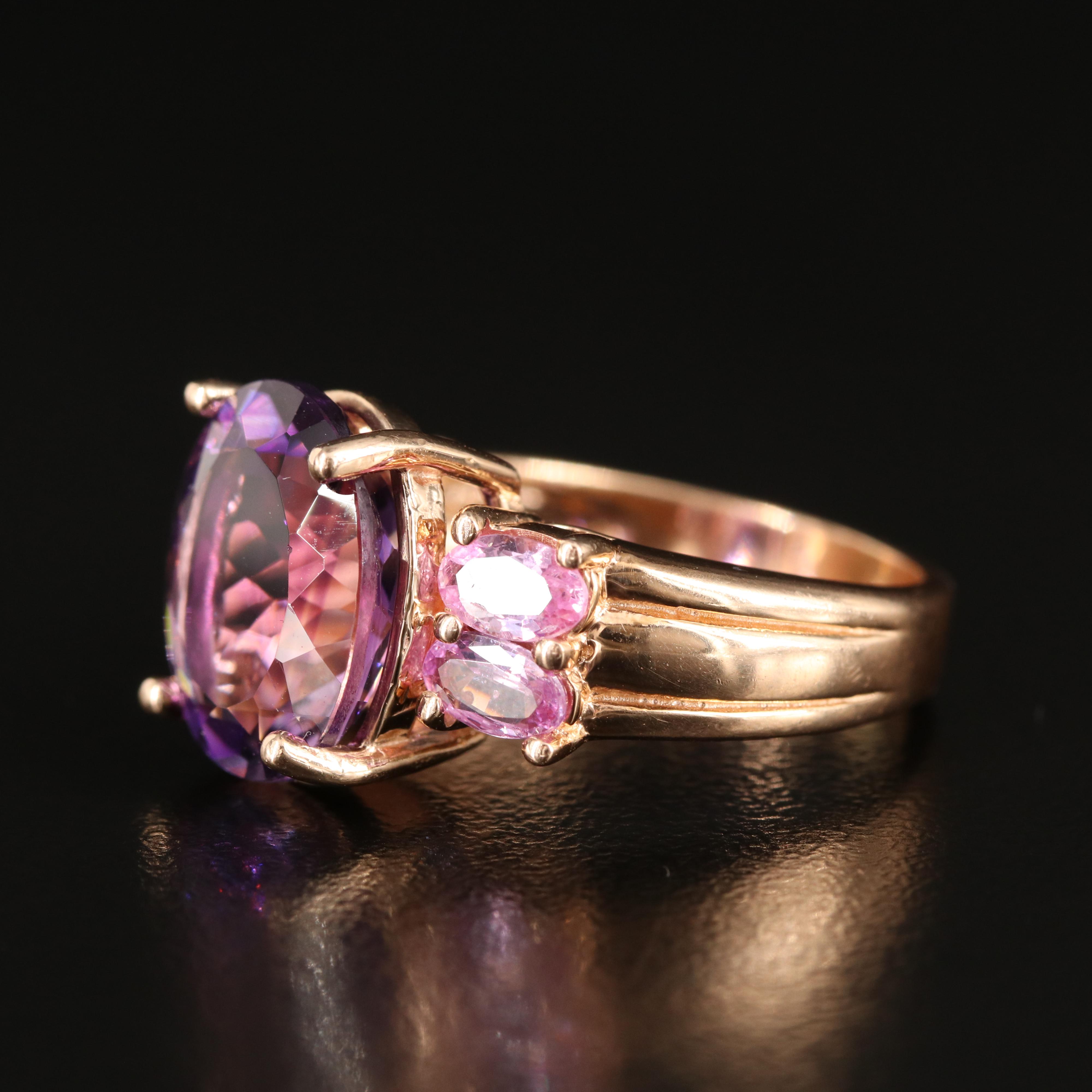 14K Amethyst and Sapphire Ring