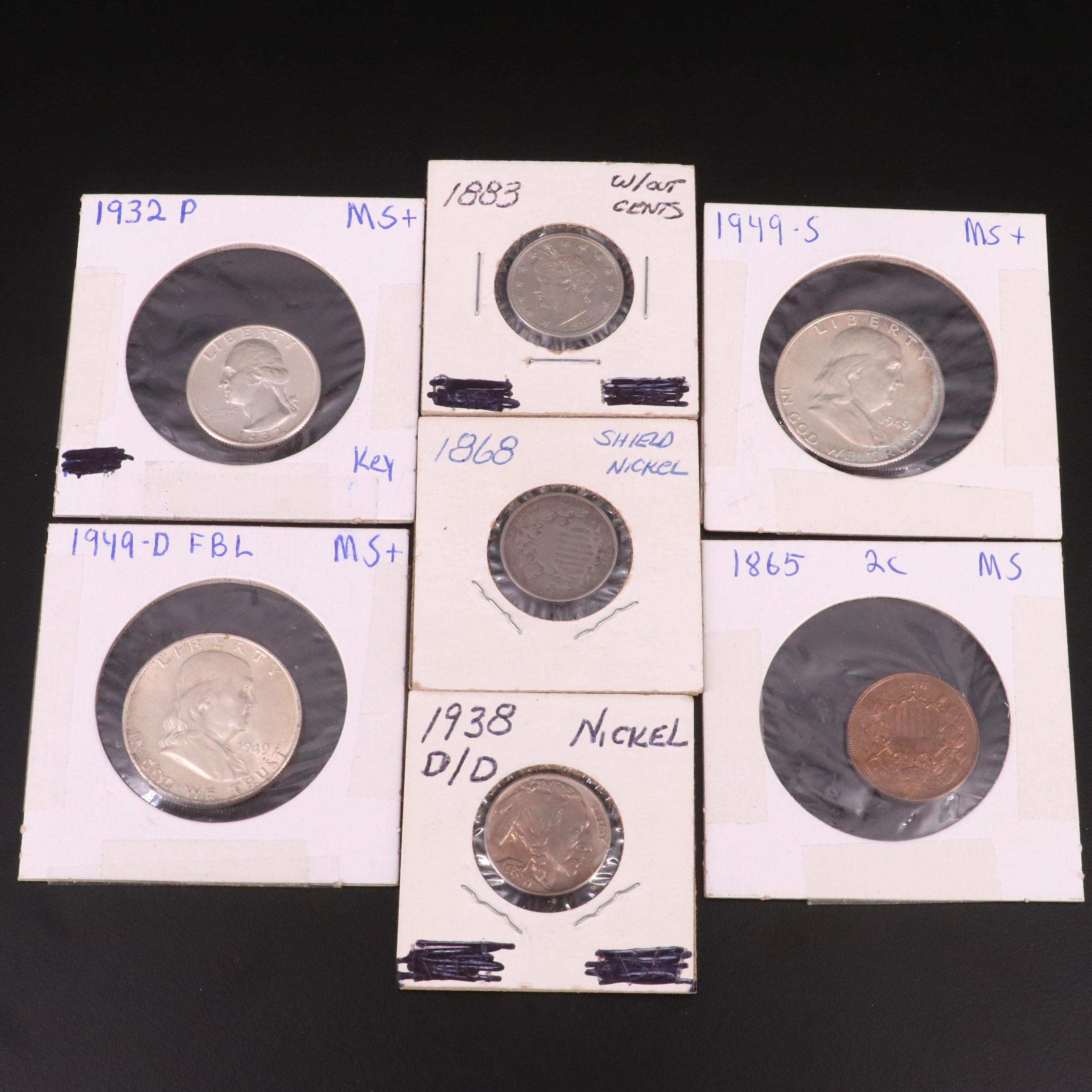 Seven United States Coins