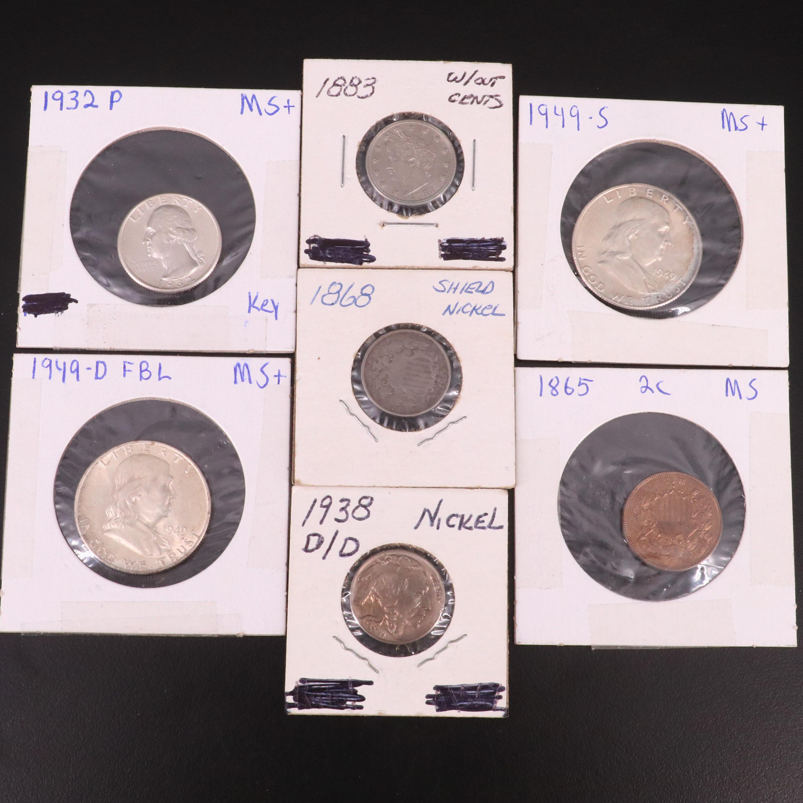 Seven United States Coins