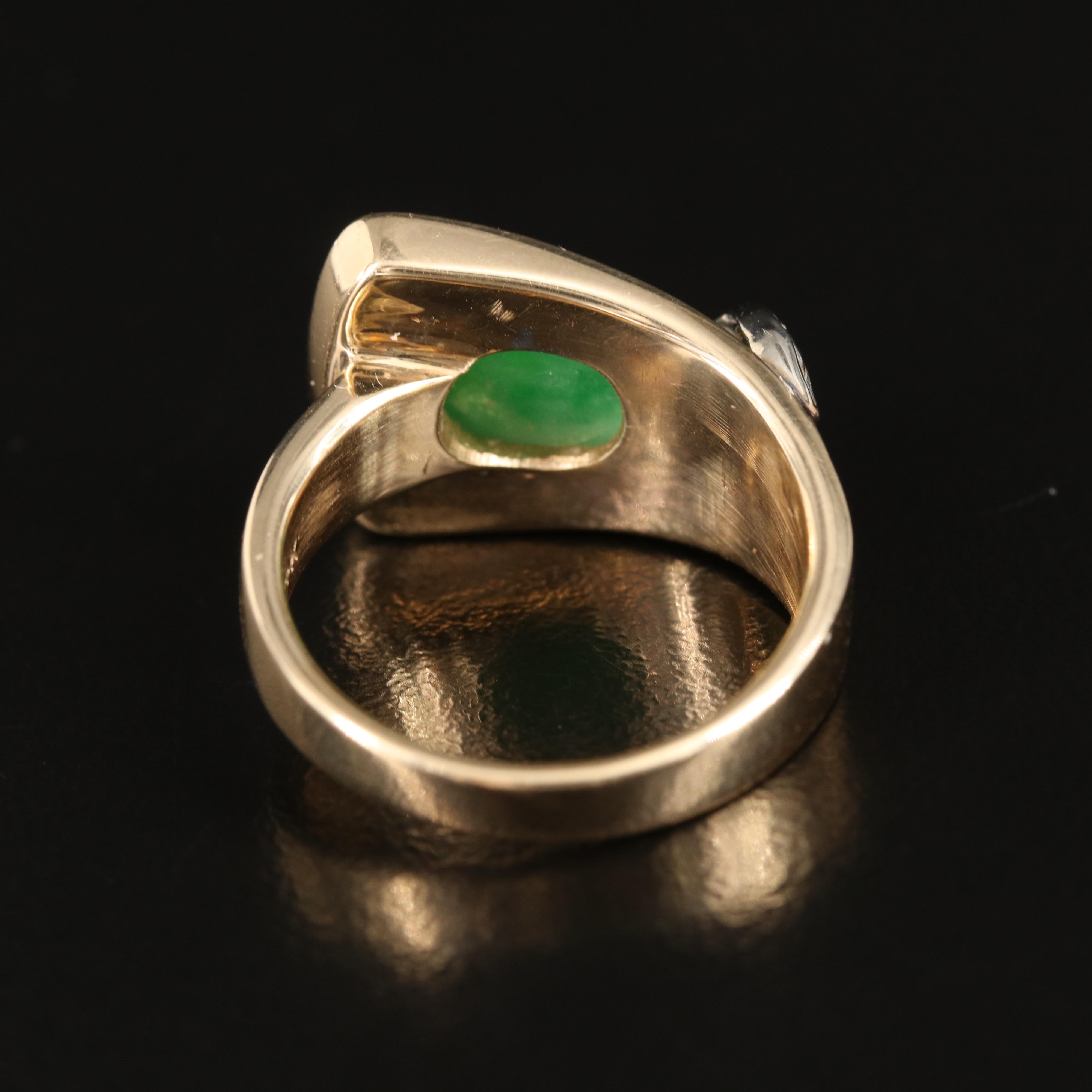 14K Jadeite and Diamond Ring