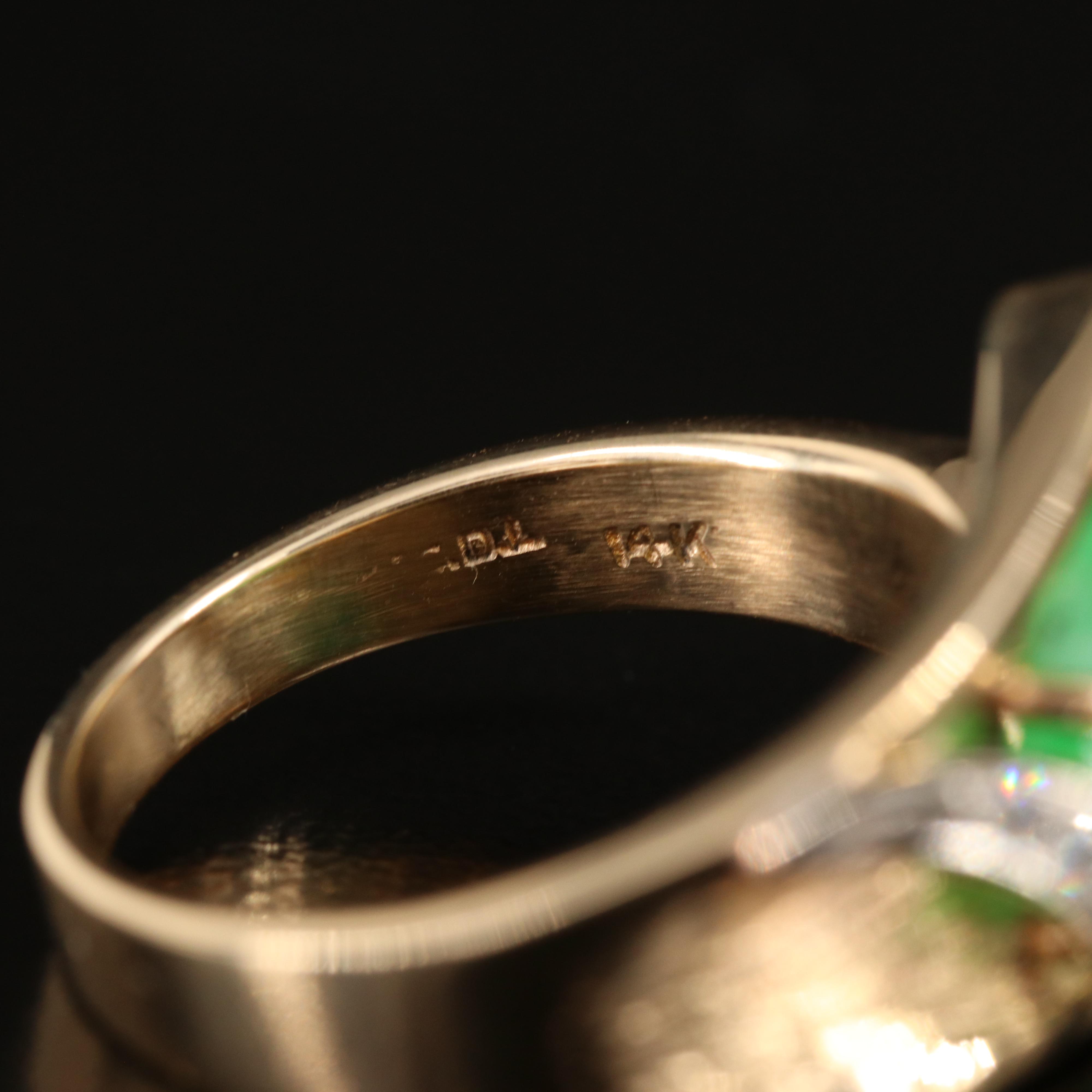 14K Jadeite and Diamond Ring