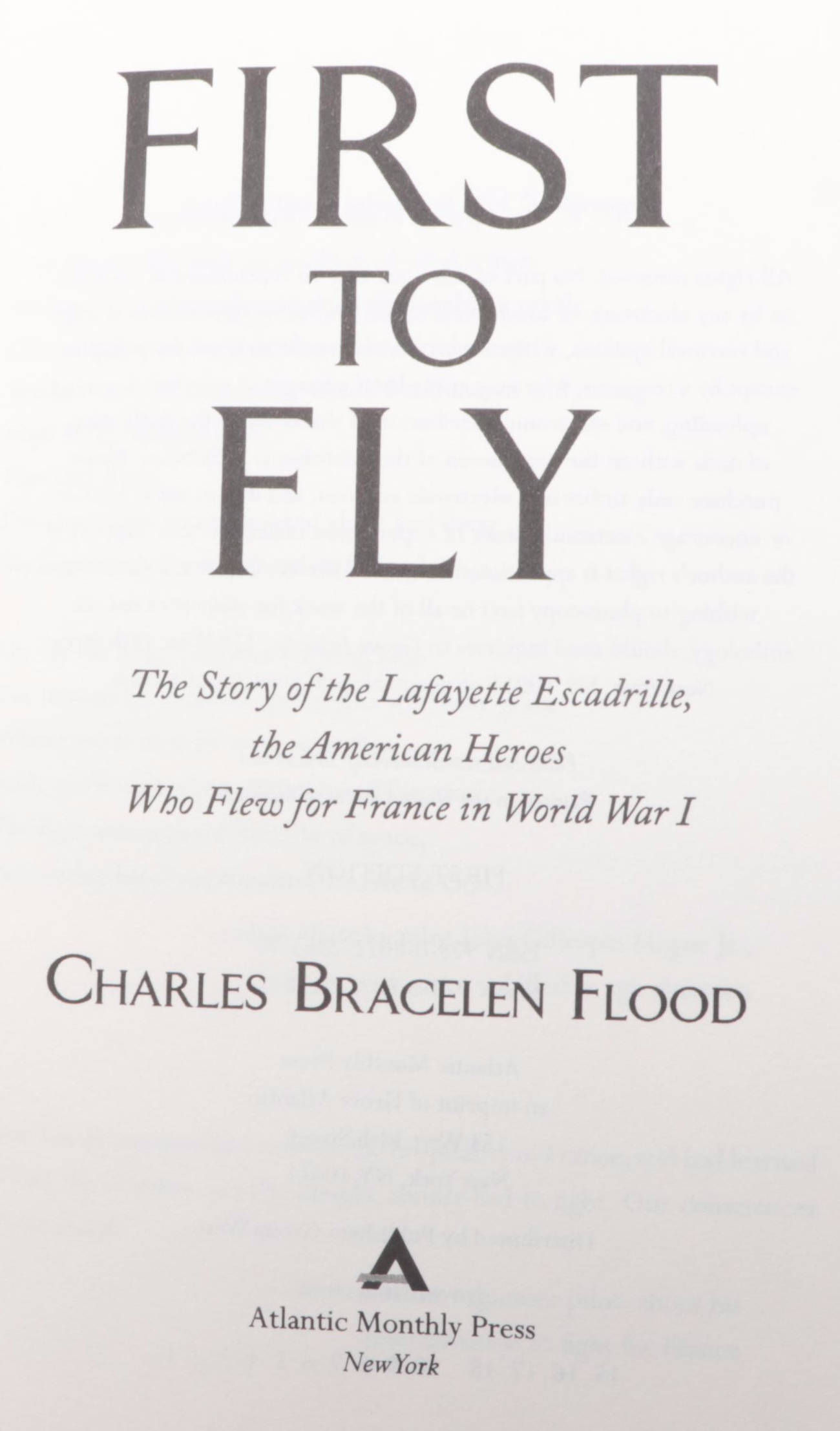 First Edition "First to Fly" by Charles Bracelen Flood and More Nonfiction Books