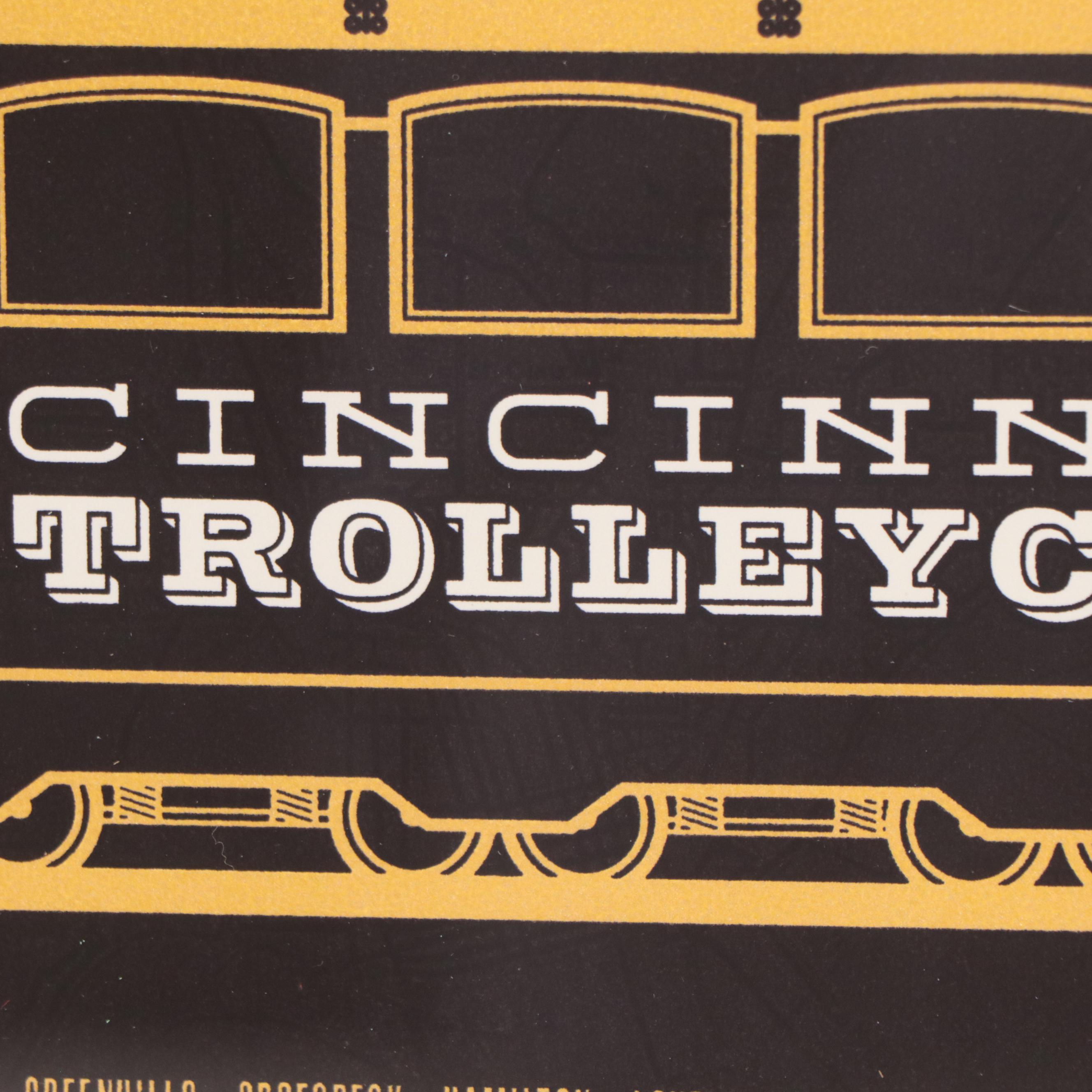 James Billiter Serigraph "Cincinnati Trolleycars"