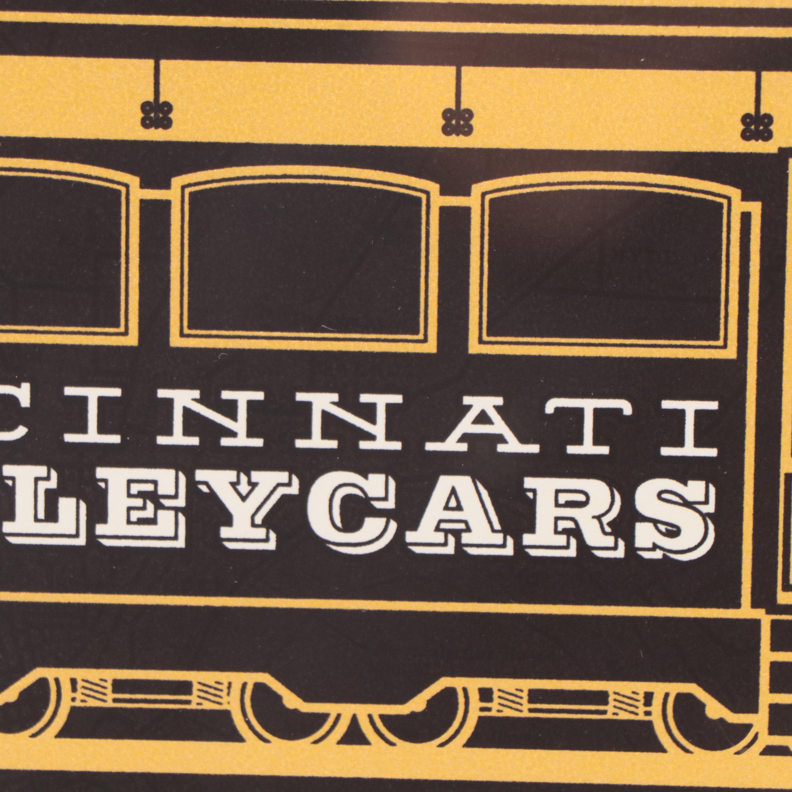James Billiter Serigraph "Cincinnati Trolleycars"